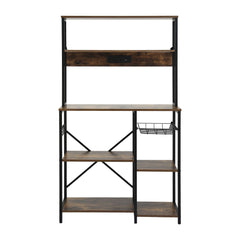 Artiss 5-Tier Kitchen Rack with Power Outlets 90CMX153CM Microwave Storage Shelf