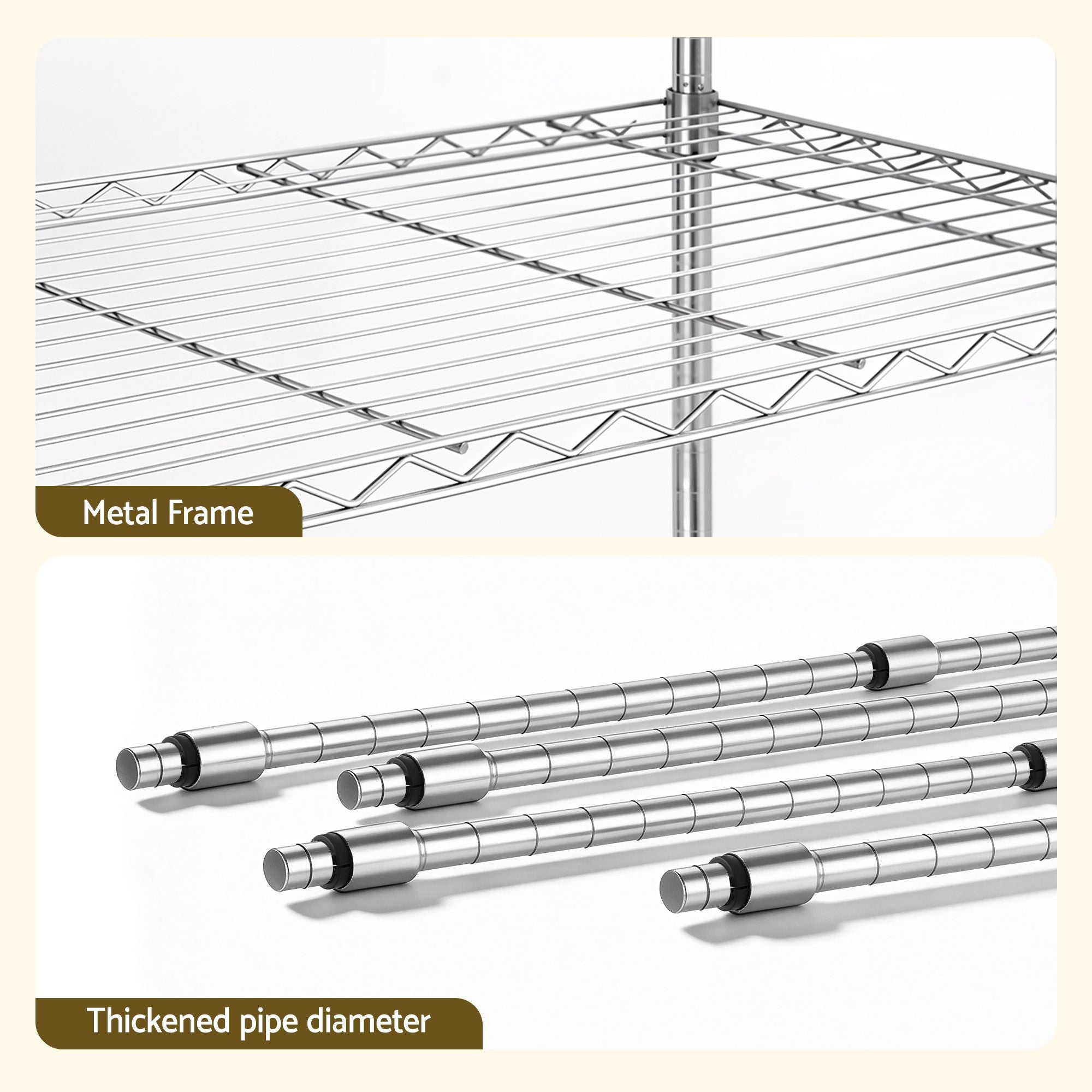 Artiss 5-Tier Kitchen Rack Shelf Shelving 90x35x182CM Adjustable Metal Storage Shelves
