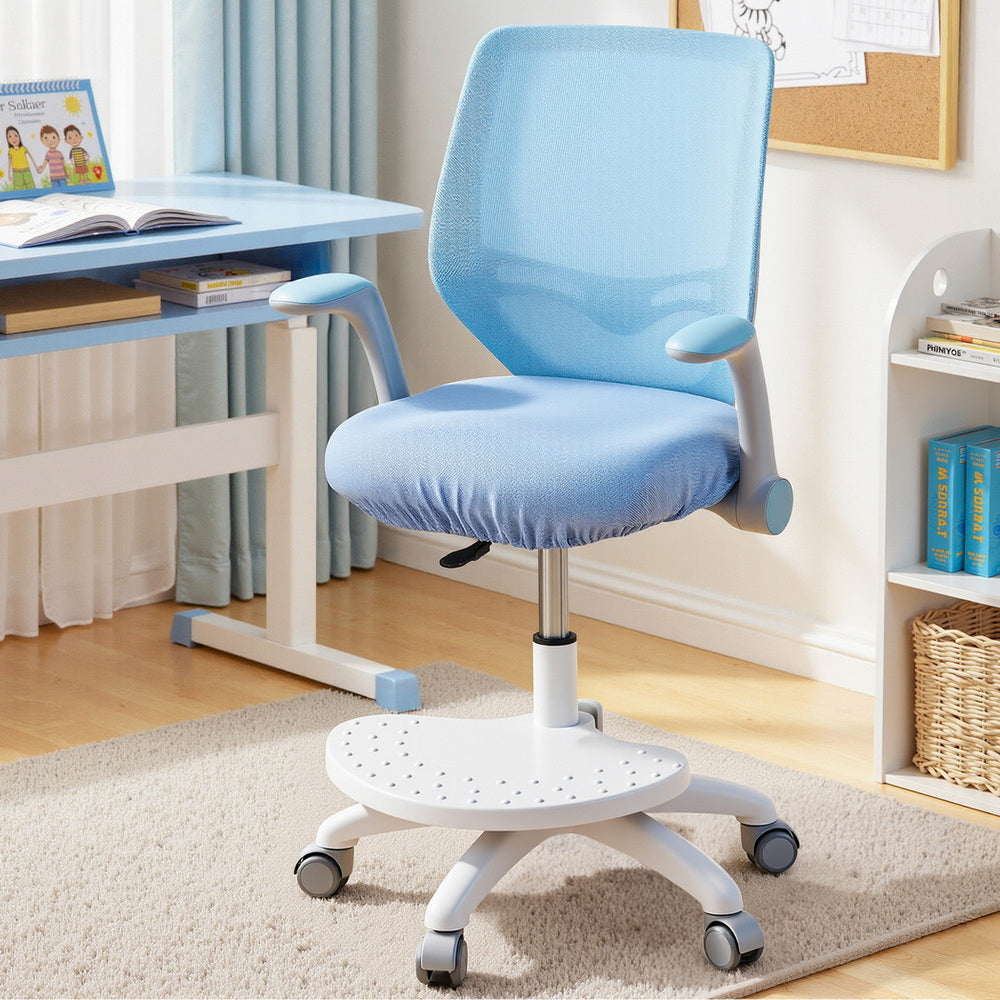 Keezi Kids Ergonomic Study Chair Adjustable w/Wheels Footrest Blue