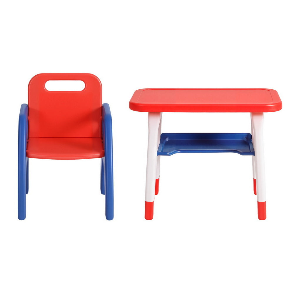 Keezi Kids Table and Chair Set HDPE Toddler Activity Play Set Orange/Yellow