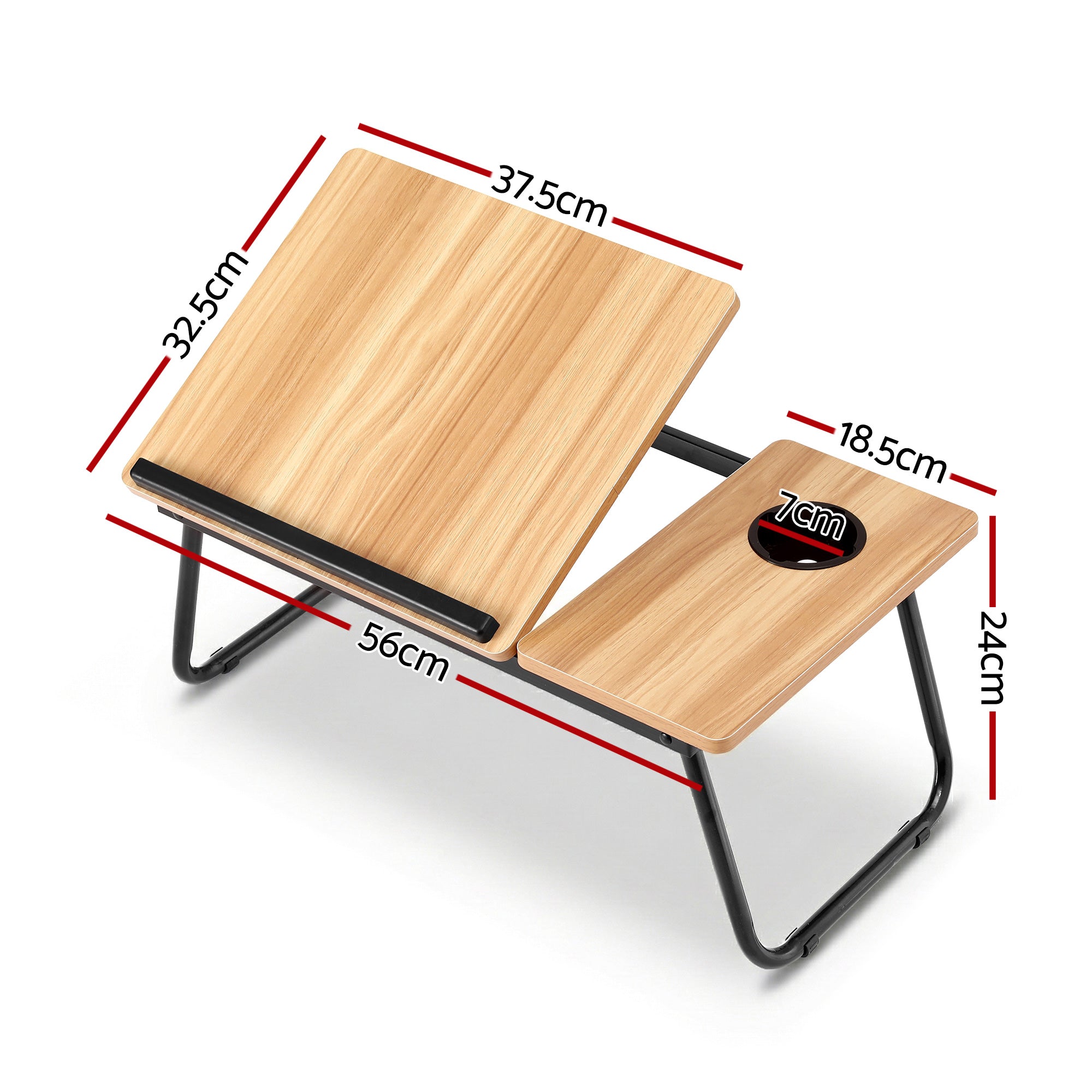Artiss Laptop Desk Bed Table Foldable Portable Desktop Oak - Free Delivery