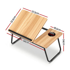 Artiss Laptop Desk Bed Table Foldable Portable Desktop Oak - Free Delivery