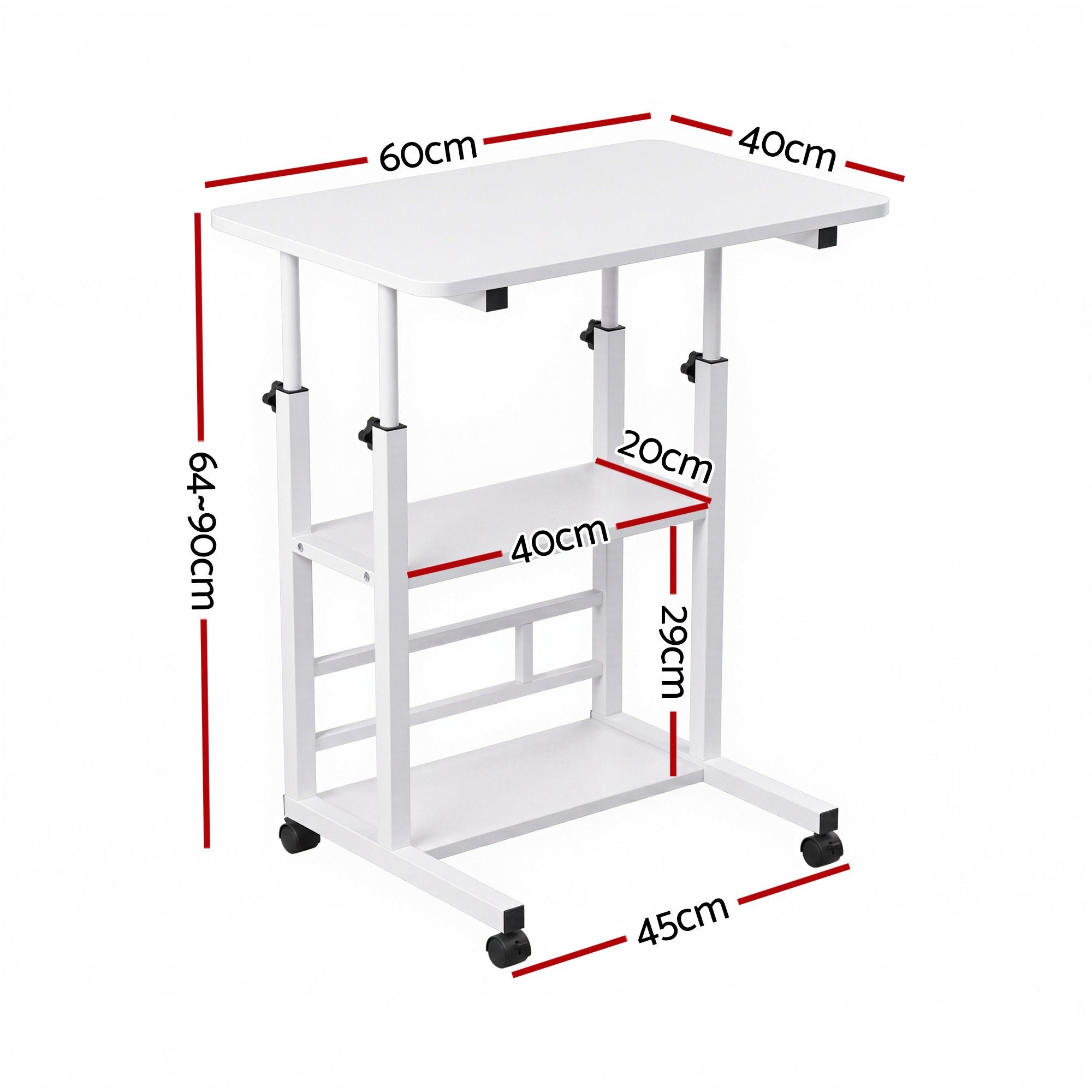 Artiss Laptop Desk Height Adjustable Mobile Workstation Computer Desks 60CM