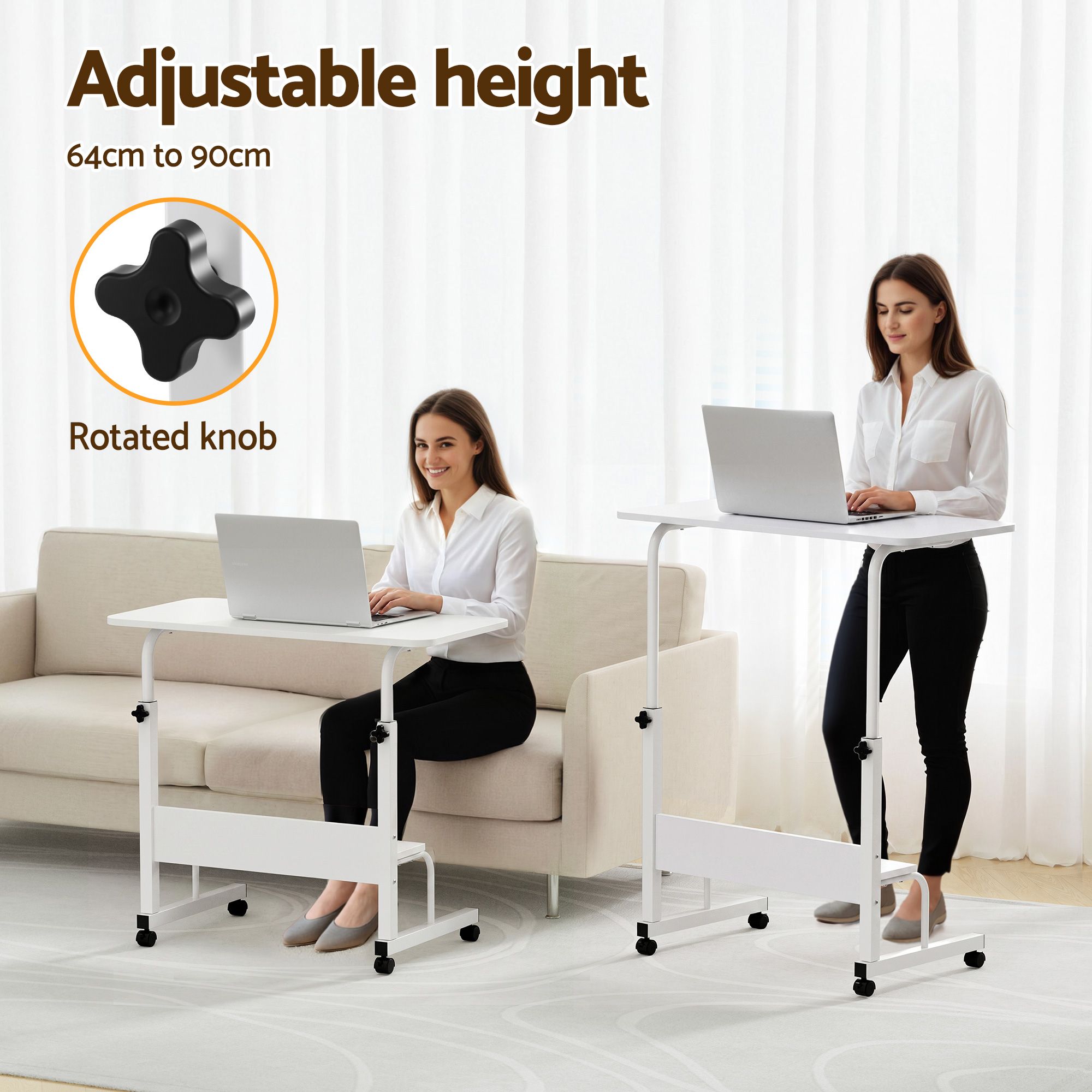 Artiss Laptop Desk Portable Sit Stand Desks Height Adjustable Workstation 80CM