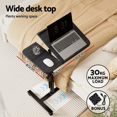 Artiss Laptop Desk Table Fan Cooling Black 60CM