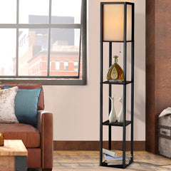 Artiss Floor Lamp 3 Tier Shelf Shelf Storage LED Light Stand Home Room Vintage