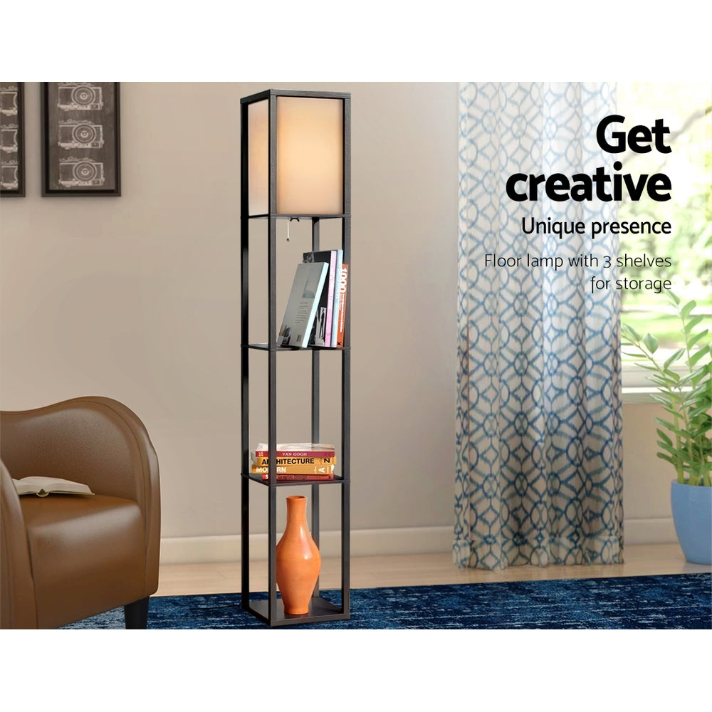 Artiss Floor Lamp 3 Tier Shelf Shelf Storage LED Light Stand Home Room Vintage