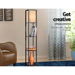 Artiss Floor Lamp 3 Tier Shelf Shelf Storage LED Light Stand Home Room Vintage