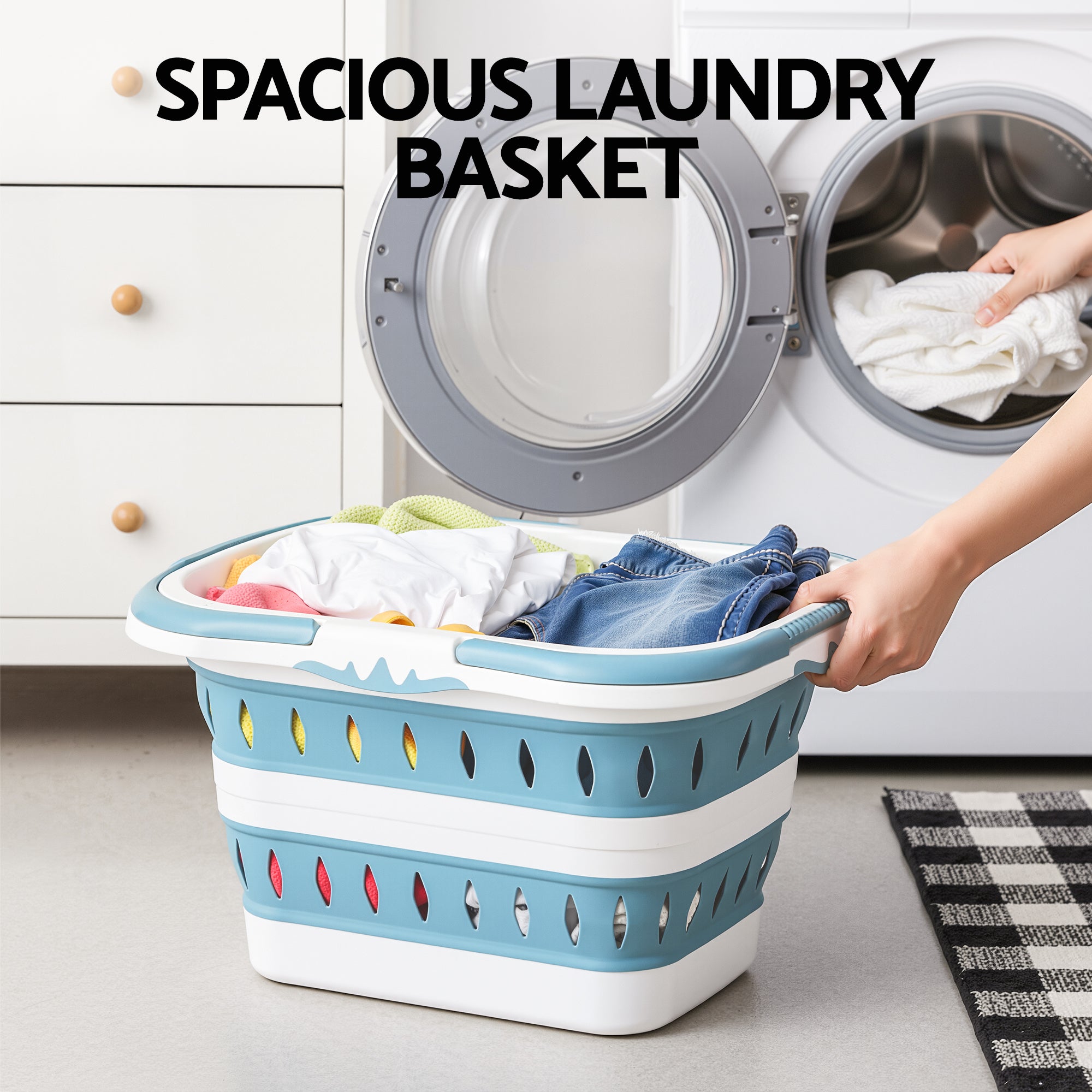 Artiss Laundry Basket Hamper Large Foldable Washing Clothes Storage Organiser