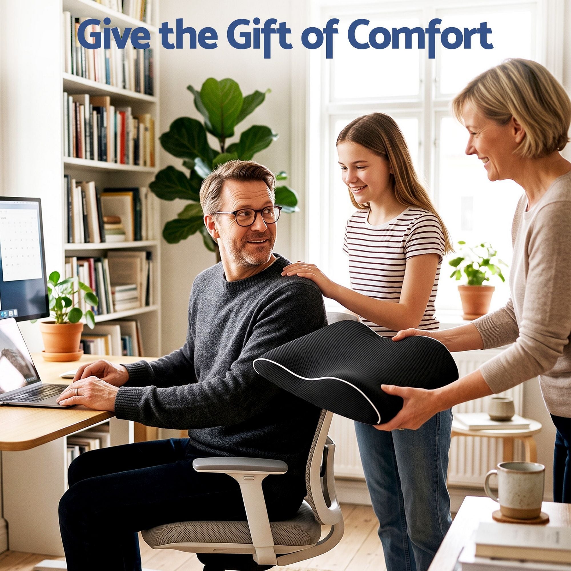Artiss Ergonomic Lumbar Support Cushion for Office Chair and Car Memory Foam