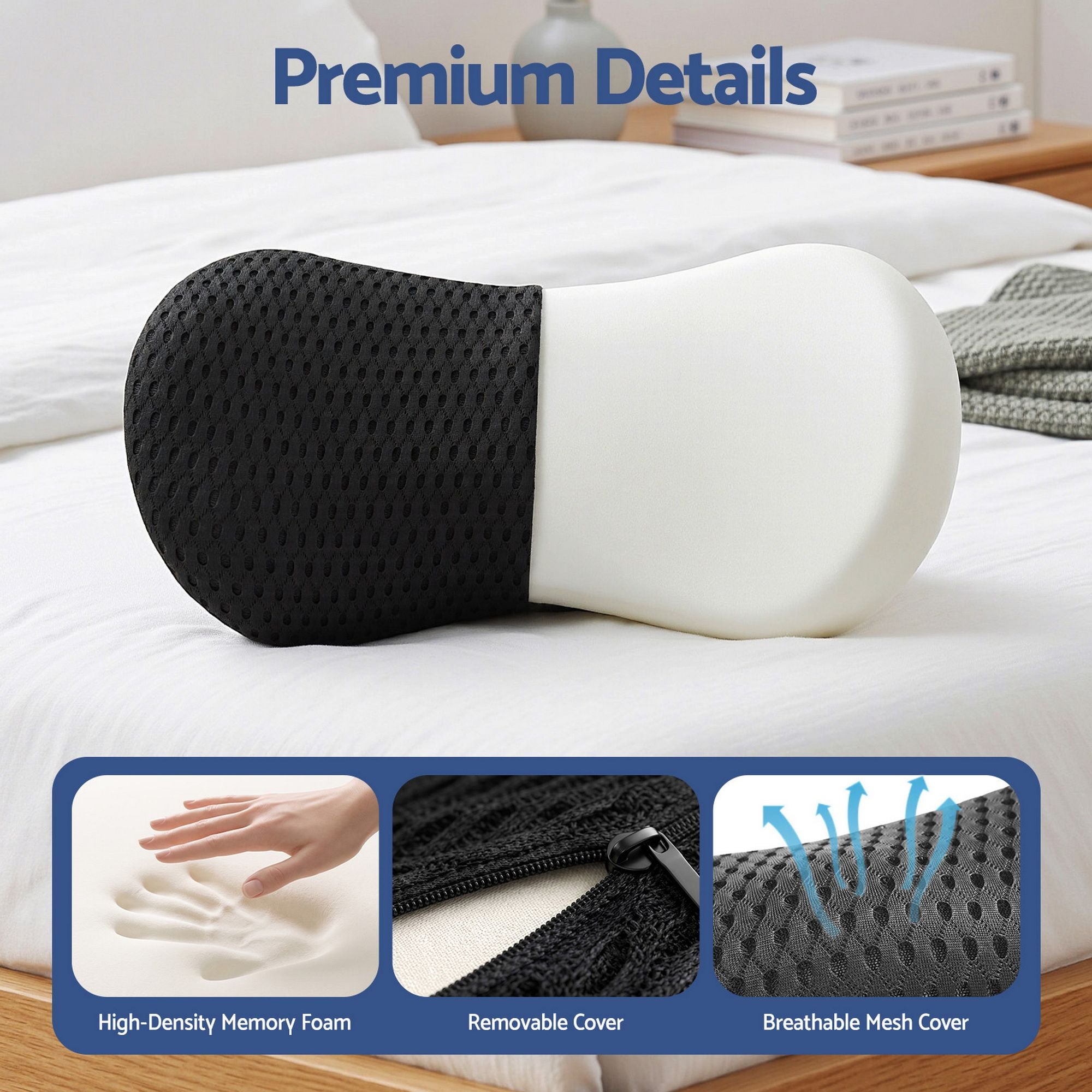 Artiss Lumbar Support Pillow for Office Chair and Car Ergonomic Memory Foam