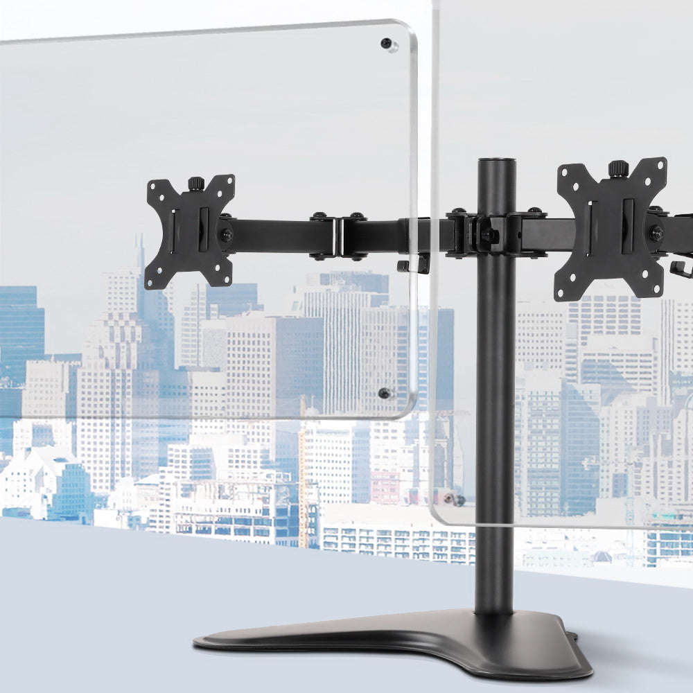 Artiss Monitor Stand Arm Dual HD LED TV Freestanding Mount Holder 2 Arm Display