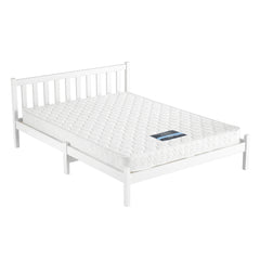 Giselle Double Mattress with Artiss Wooden Bed Frame Natural Pine Timber Base
