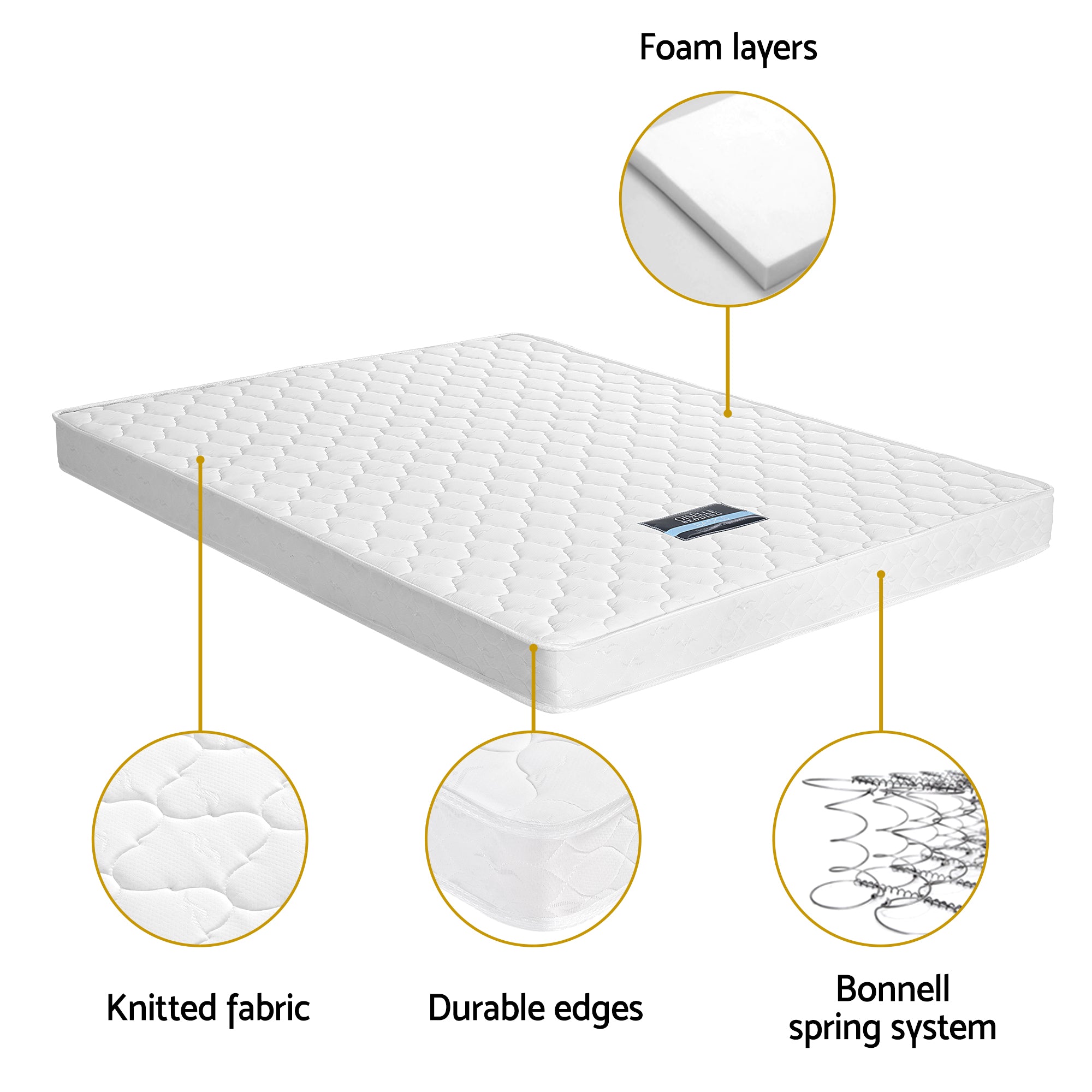 Giselle Double Mattress with Artiss Wooden Bed Frame Natural Pine Timber Base