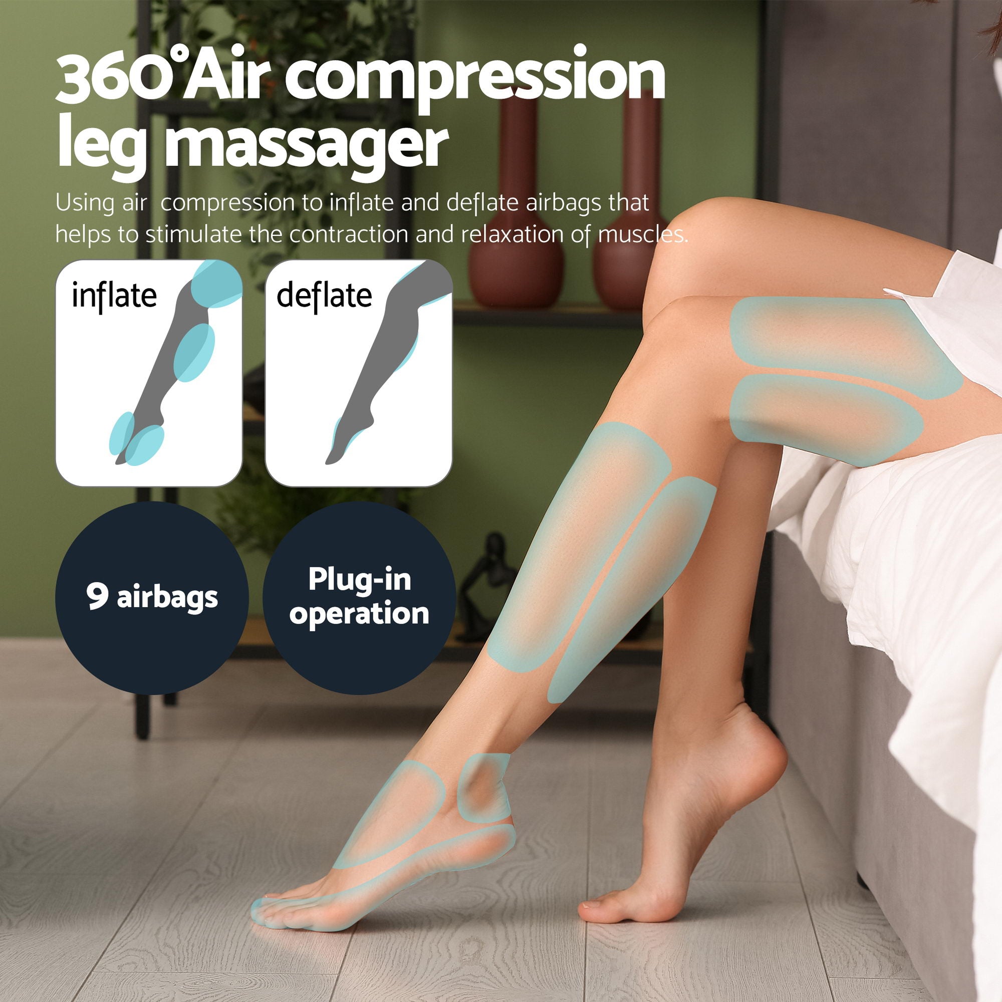 Livemor Leg Foot Massager Air Compression With Back Neck Massager Heat - Free Delivery