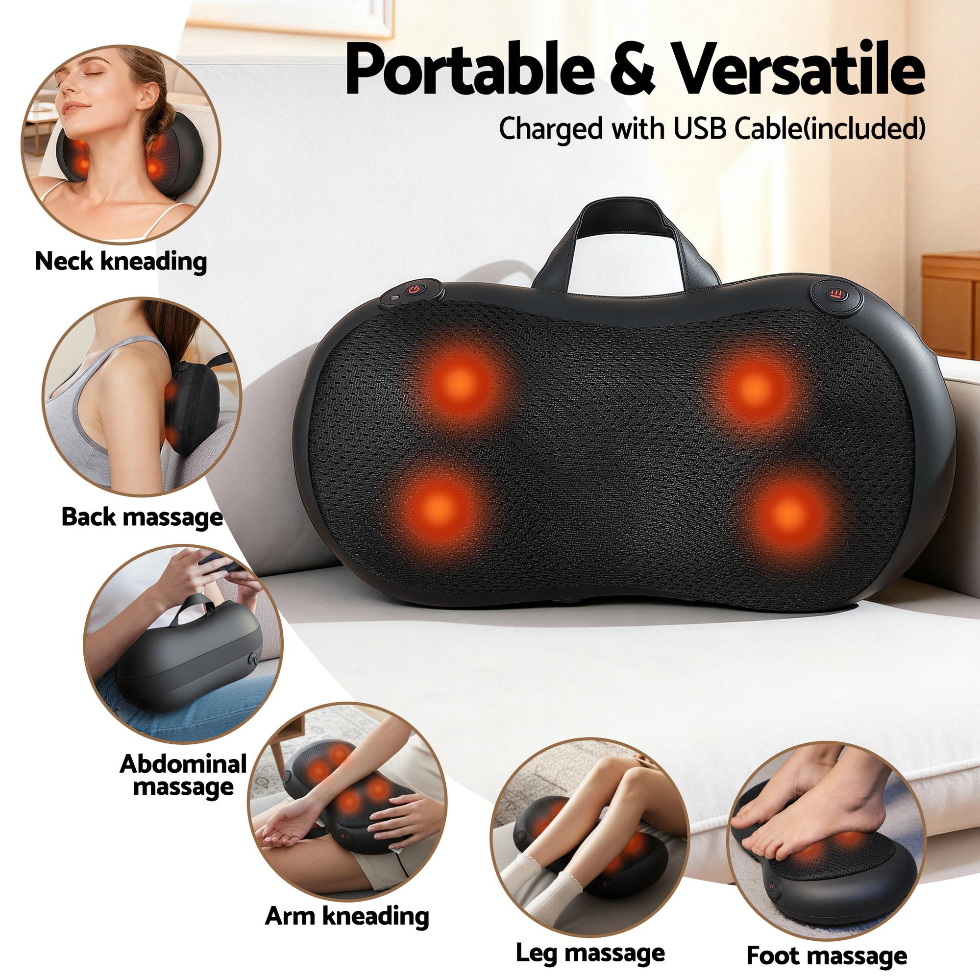 Livemor Leg Foot Massager Air Compression With Back Neck Massager Heat - Free Delivery