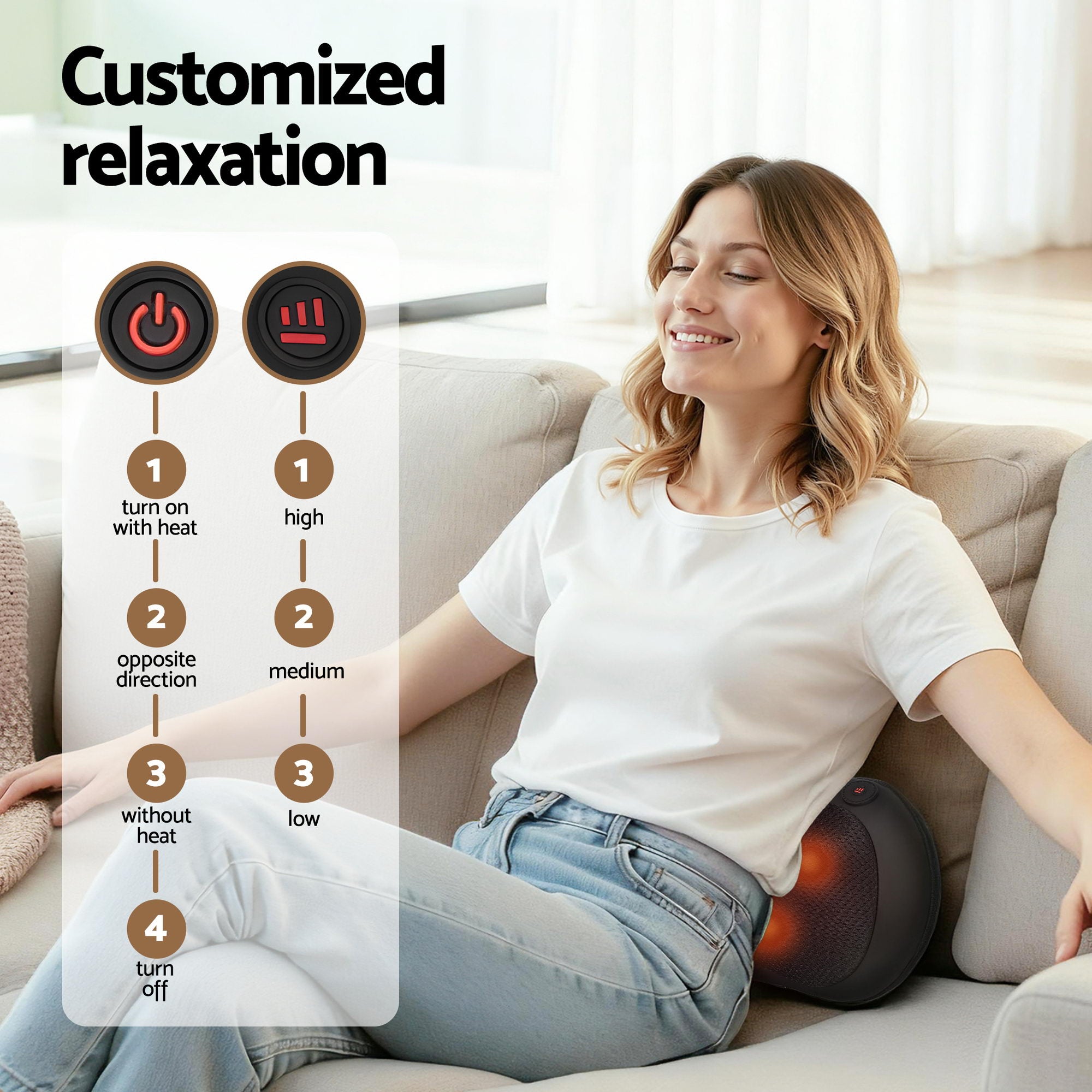 Livemor Leg Foot Massager Air Compression With Back Neck Massager Heat - Free Delivery