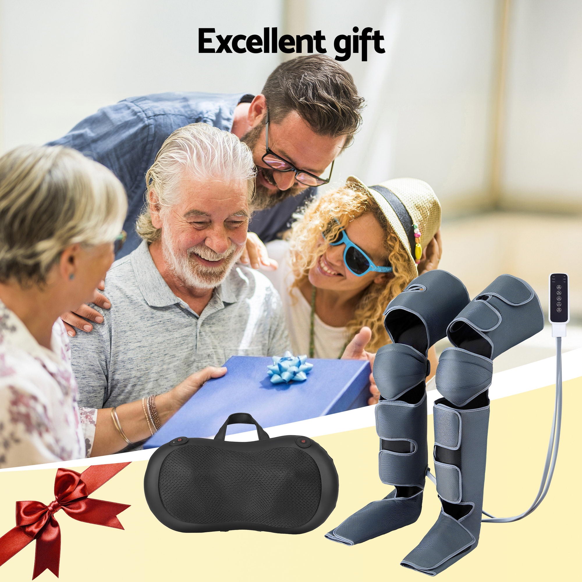 Livemor Leg Foot Massager Air Compression With Back Neck Massager Heat - Free Delivery