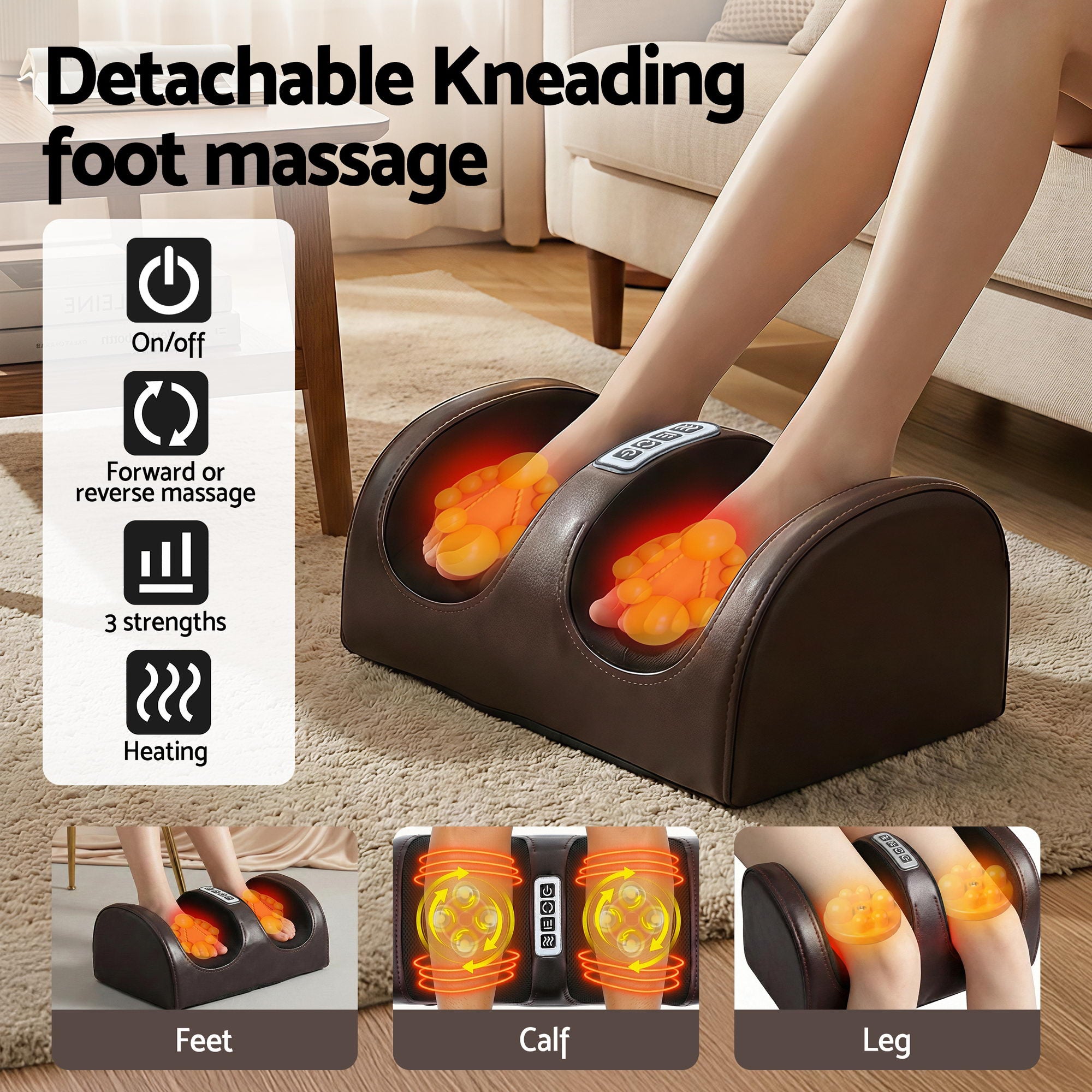 Livemor Massage Mat Kneading Neck Foot Massager Heated Vibration Airbag Mattress - Free Delivery