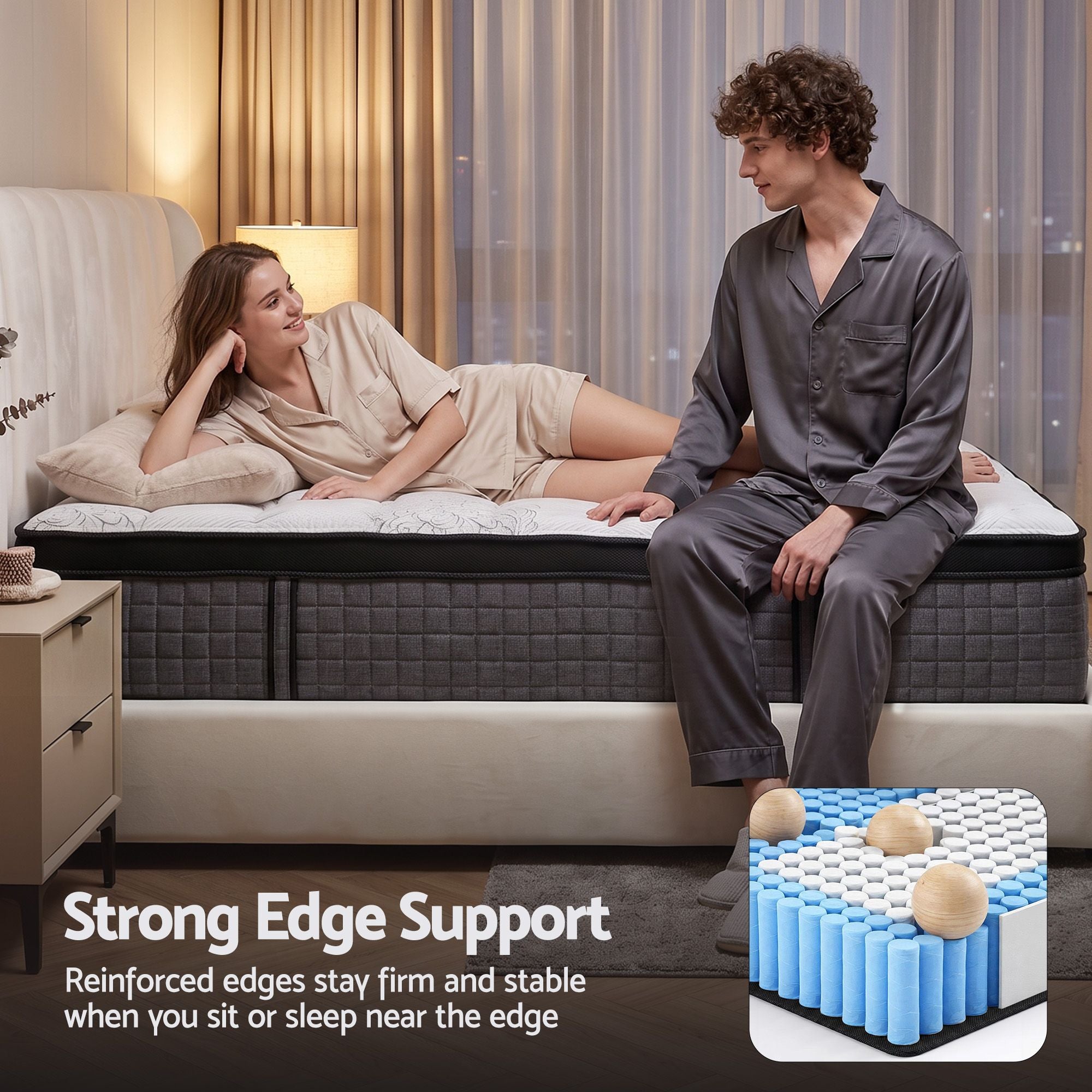 Giselle Bedding 34cm Mattress 9 Zone Latex Foam Double