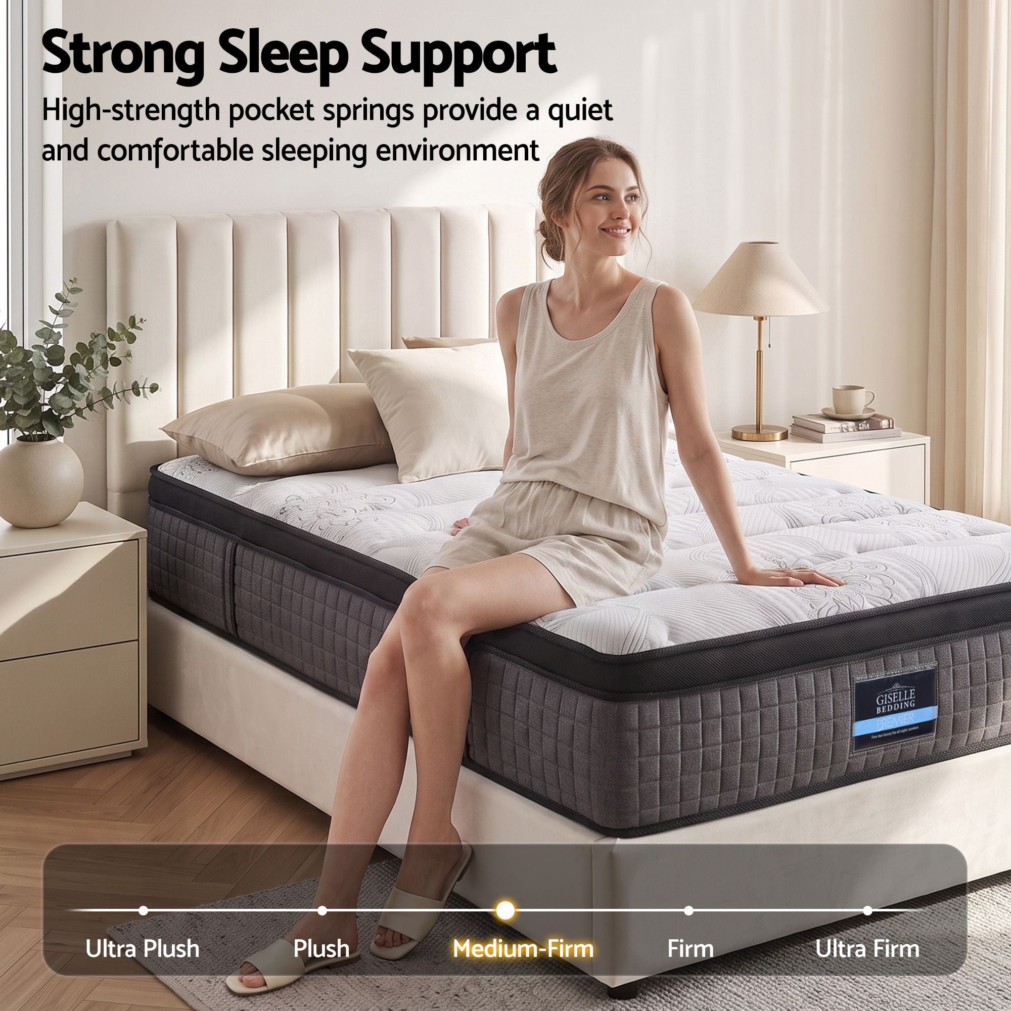 Giselle Bedding 34cm Mattress 9 Zone Latex Foam King Single