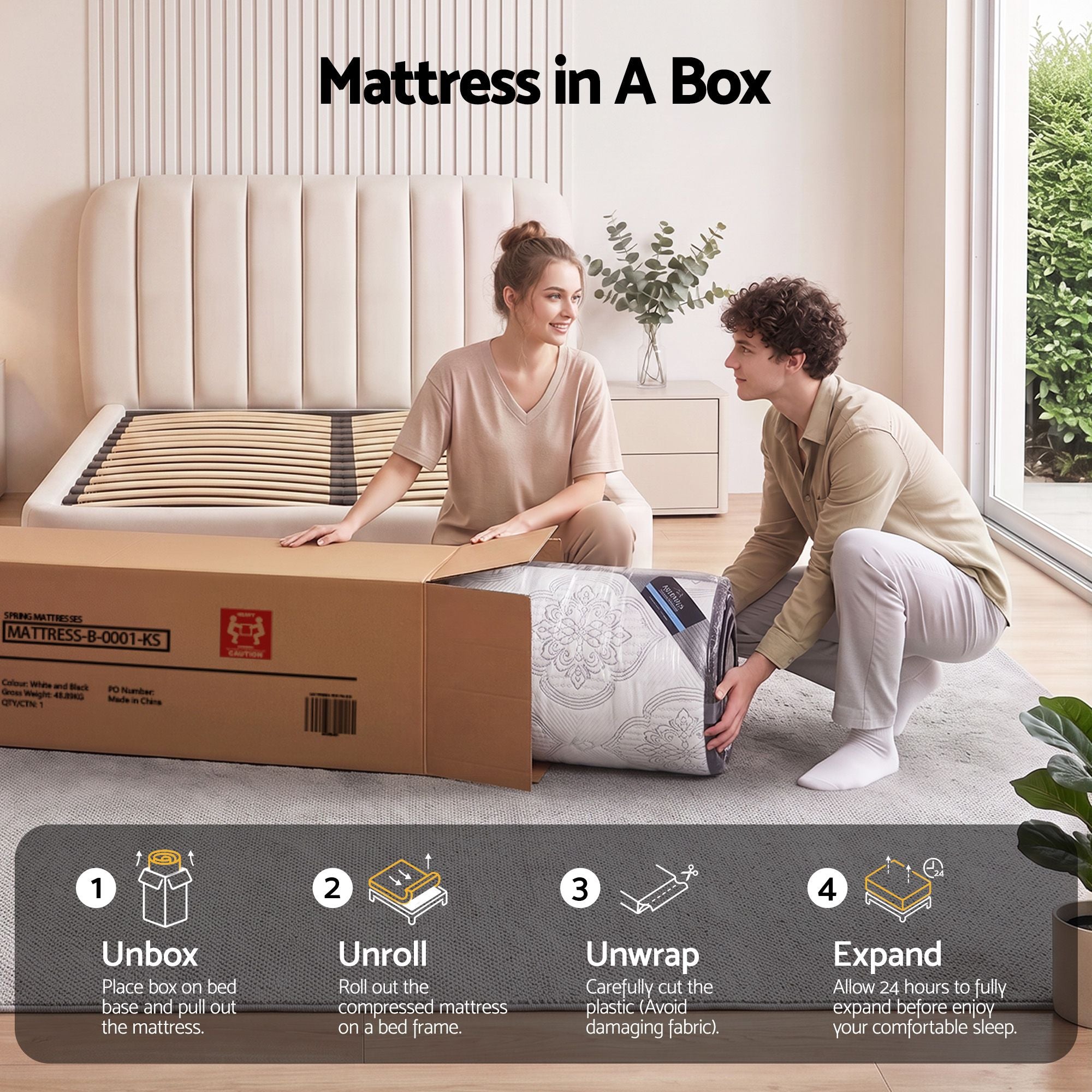 Giselle Bedding 34cm Mattress 9 Zone Latex Foam King Single