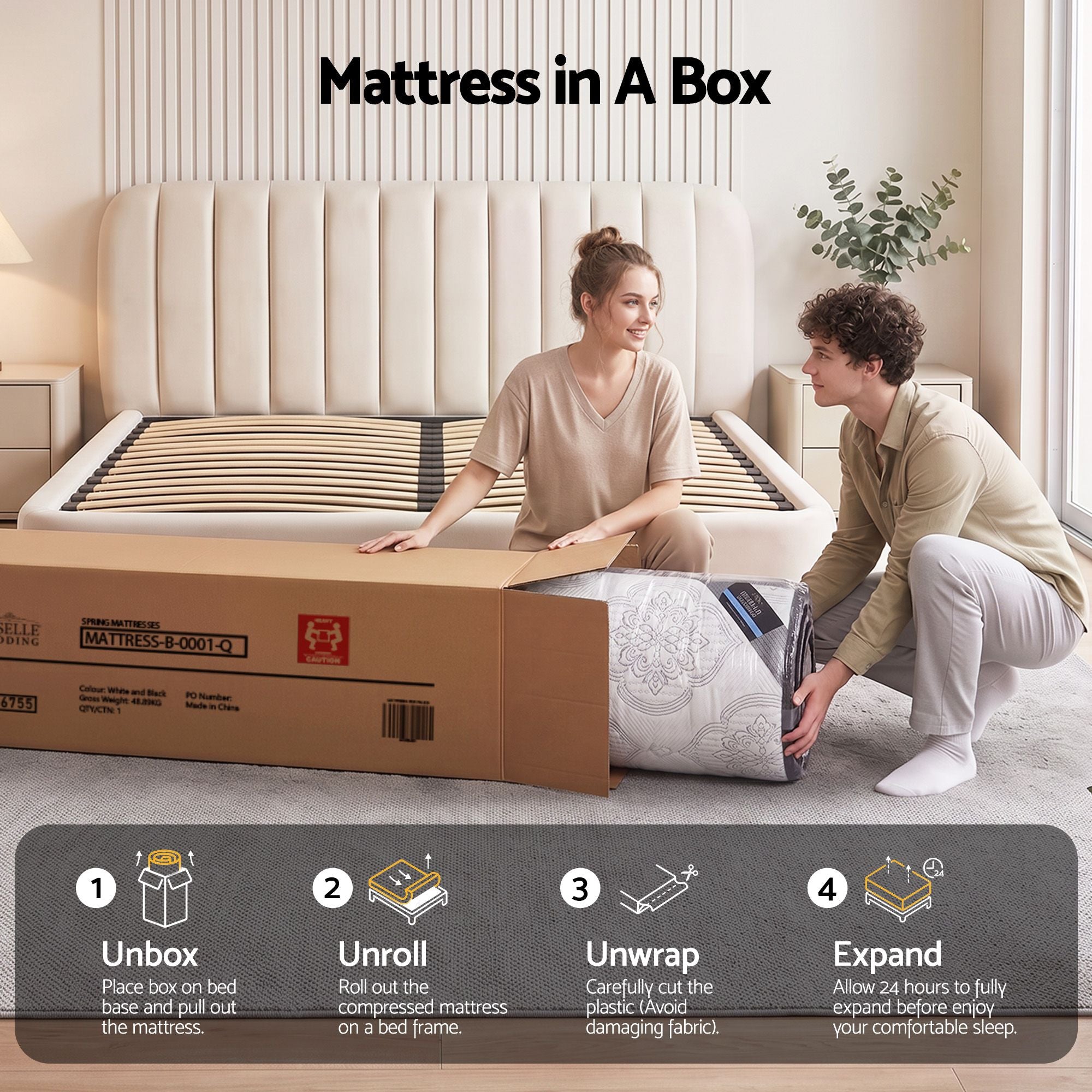 Giselle Bedding 34cm Mattress 9 Zone Latex Foam Queen