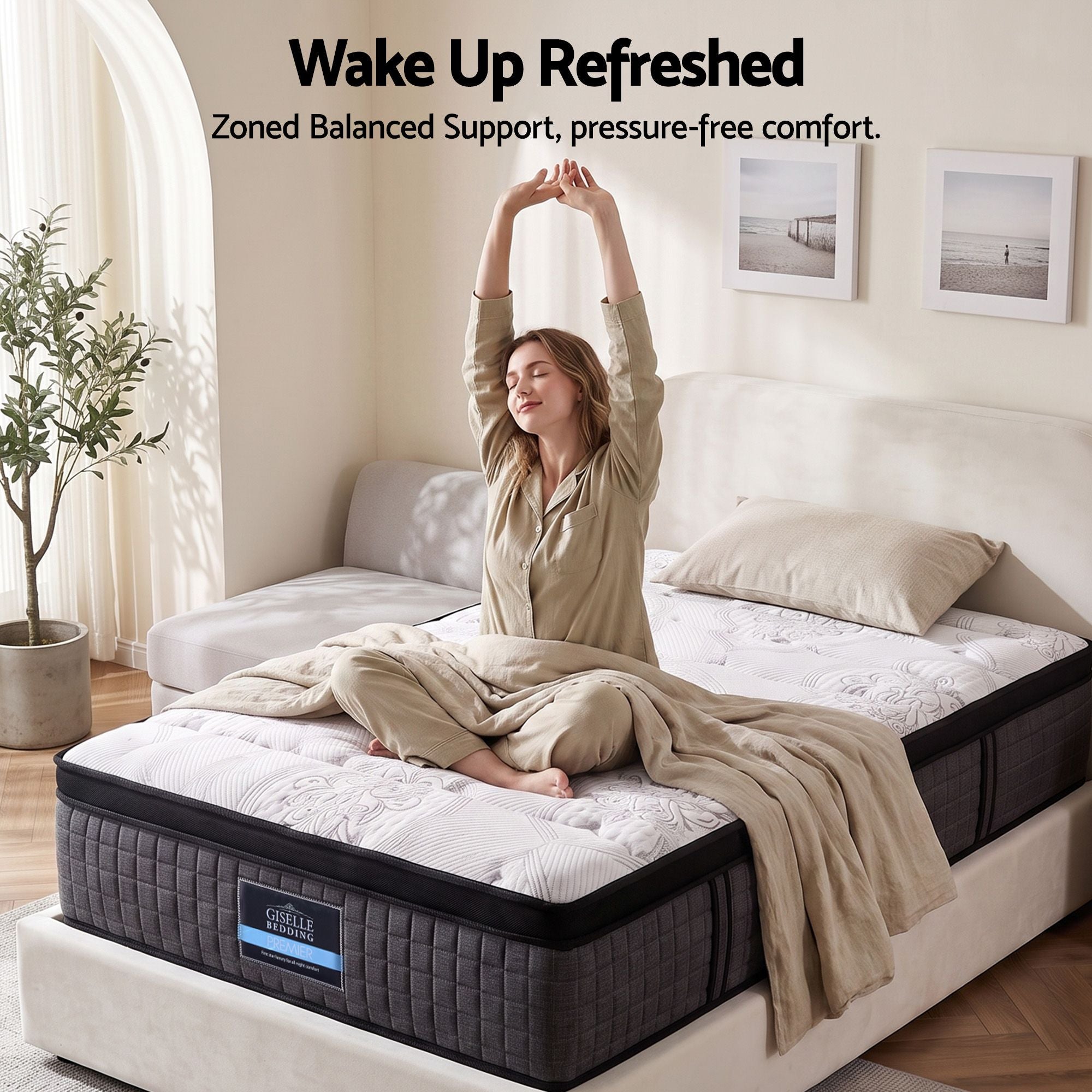 Giselle Bedding 34cm Mattress 9 Zone Latex Foam Single