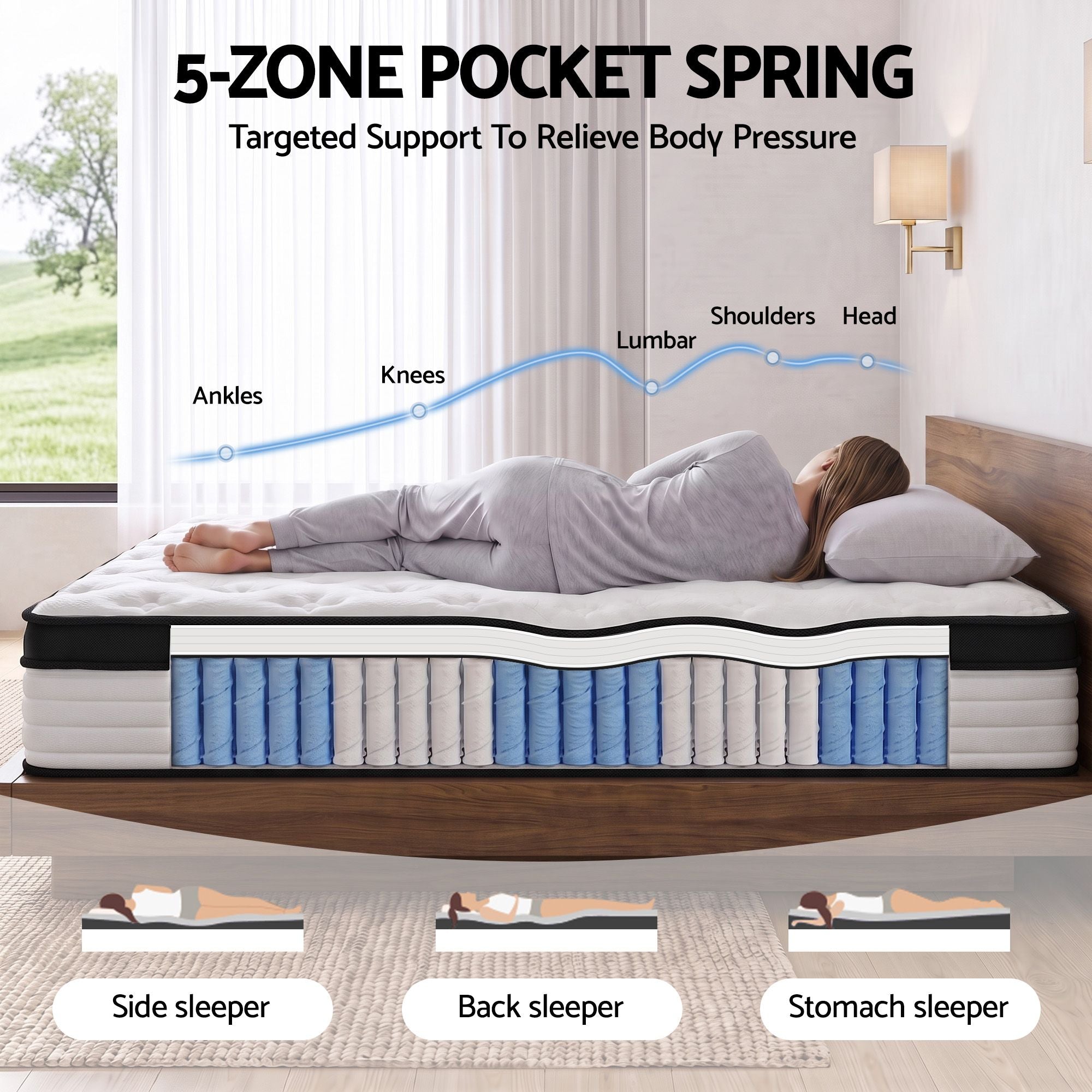 Giselle Bedding 31cm Mattress Euro Top King Single