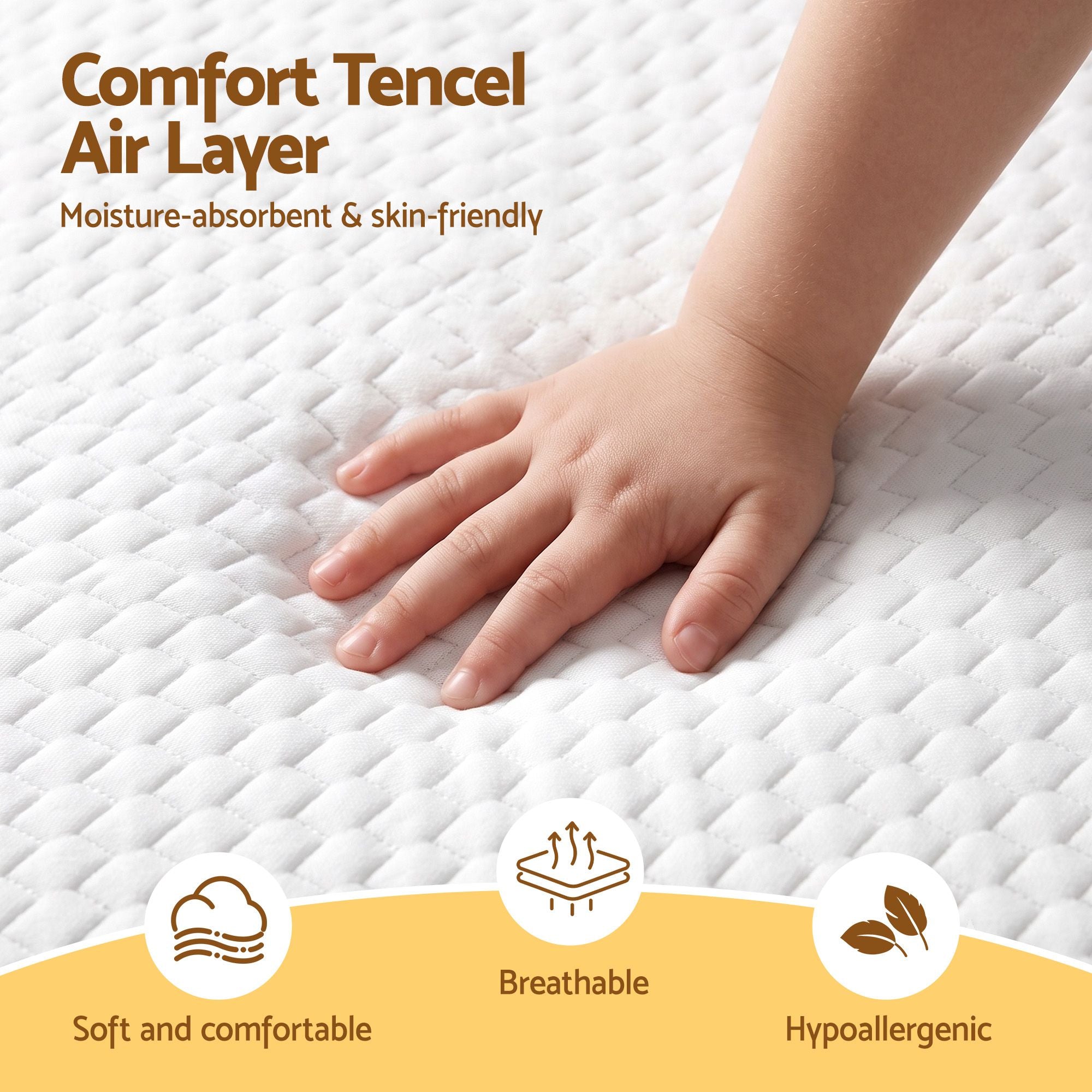 Giselle Bedding 15cm Cot Mattress, 38D Gel Memory Foam Cover