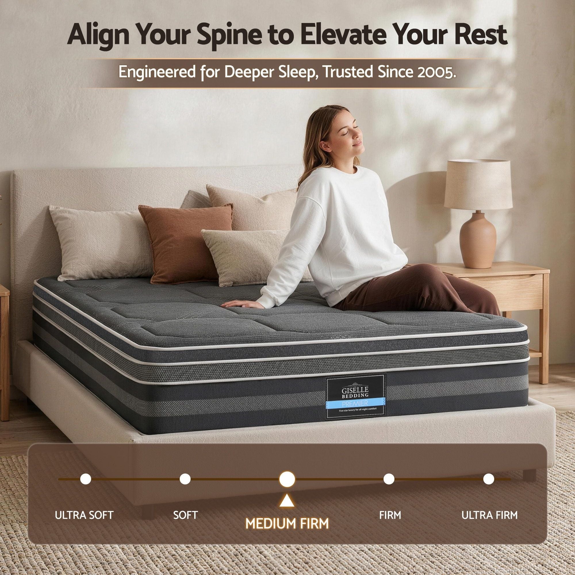Giselle Mattress 35cm Hybrid Pocket Spring Euro Top Double