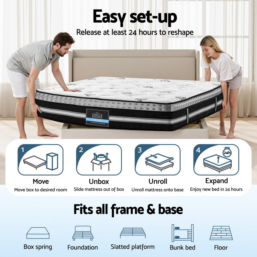 Giselle Bedding Double Mattress 35cm Bed in a Box Pocket Spring Gel Memory Foam