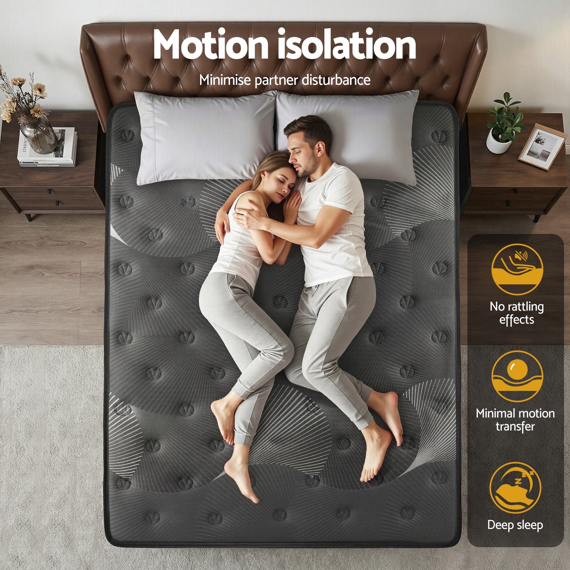 Giselle Bedding 35cm Mattress Graphene Memory Foam Medium Firm Euro Top Mattresses King