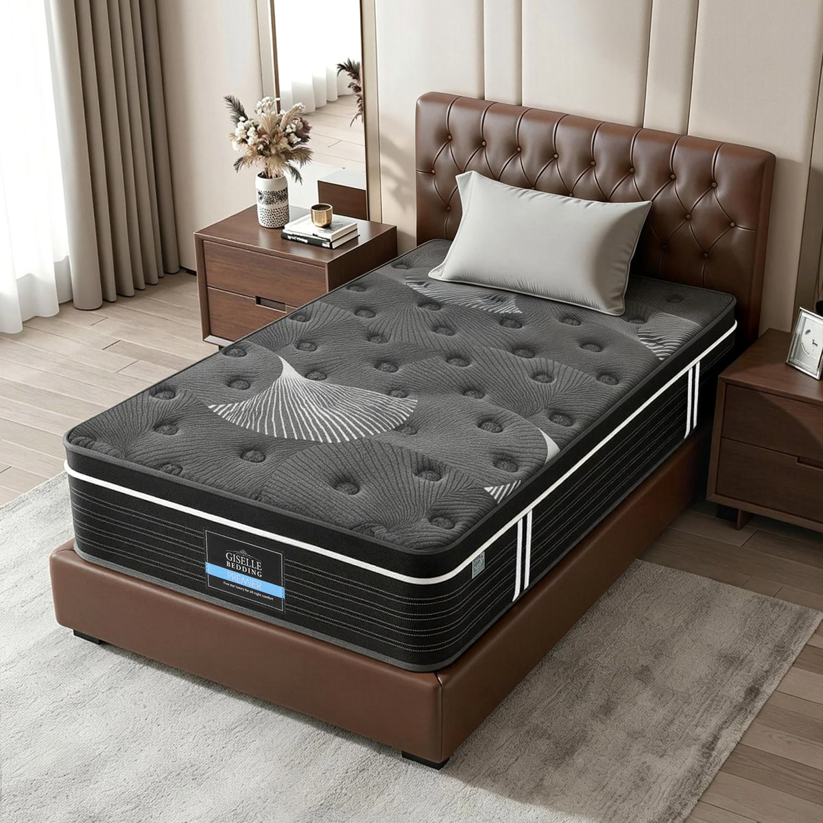 Giselle Bedding 35cm Mattress Graphene Memory Foam Medium Firm Euro Top Mattresses King Single