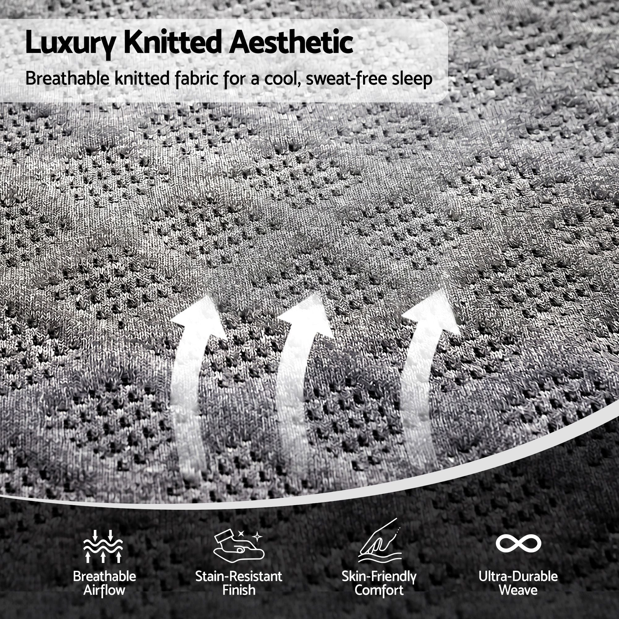 Giselle King Mattress 26cm Firm Pocket Spring Dual Edge Support Dark Grey