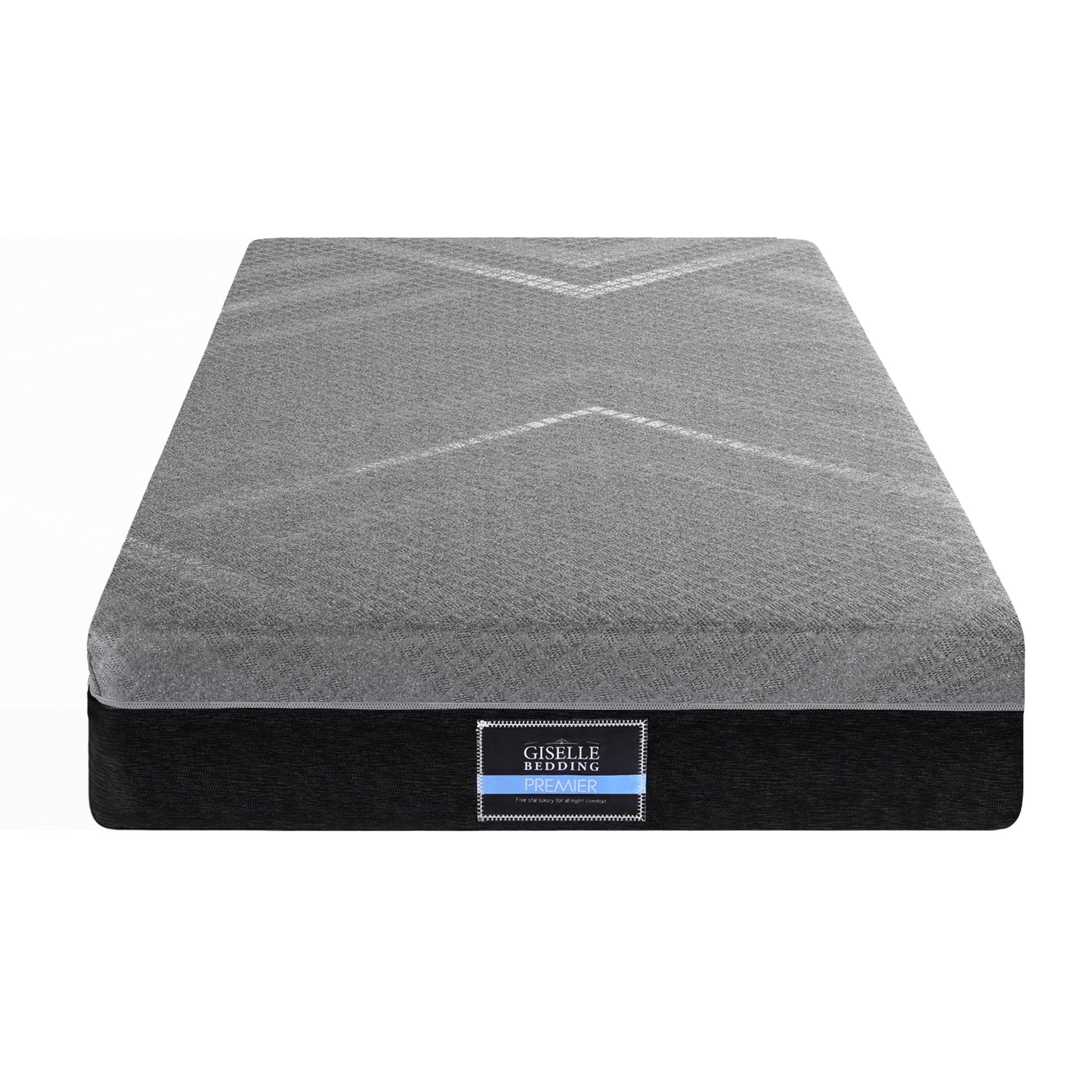 Giselle King Single Mattress 26cm Firm Pocket Spring Dual Edge Support Dark Grey