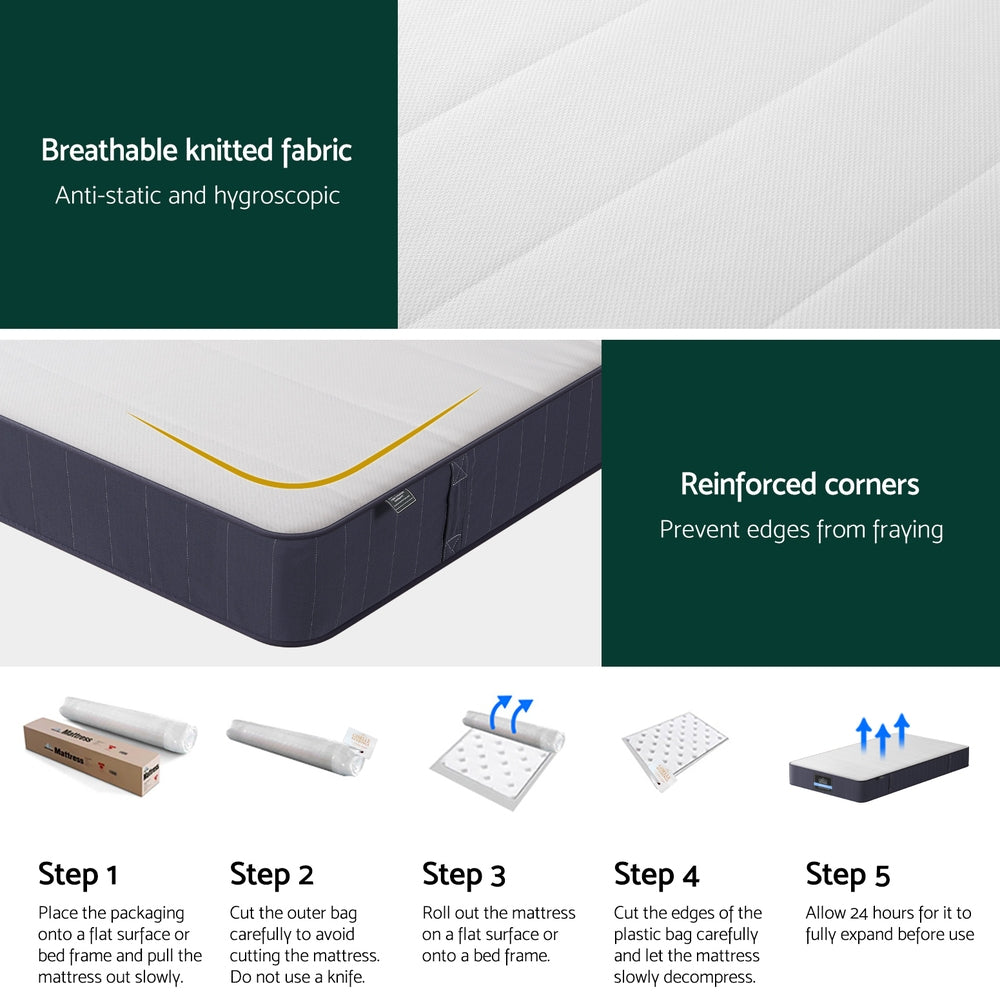 20cm Giselle Mattress Single Bed Pocket Spring Mattresses