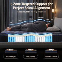 Giselle 34cm King Hybrid Mattress with Cooling Gel Memory Foam and Edge Support