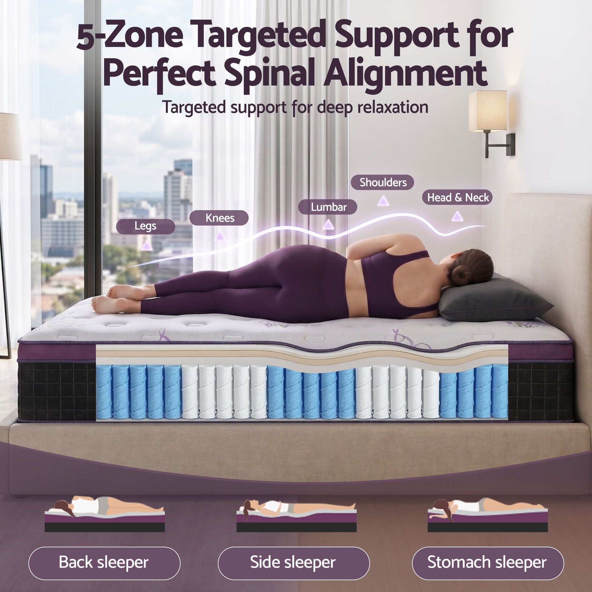 Giselle Single Euro Top Mattress Firm Pocket Spring Edge Support