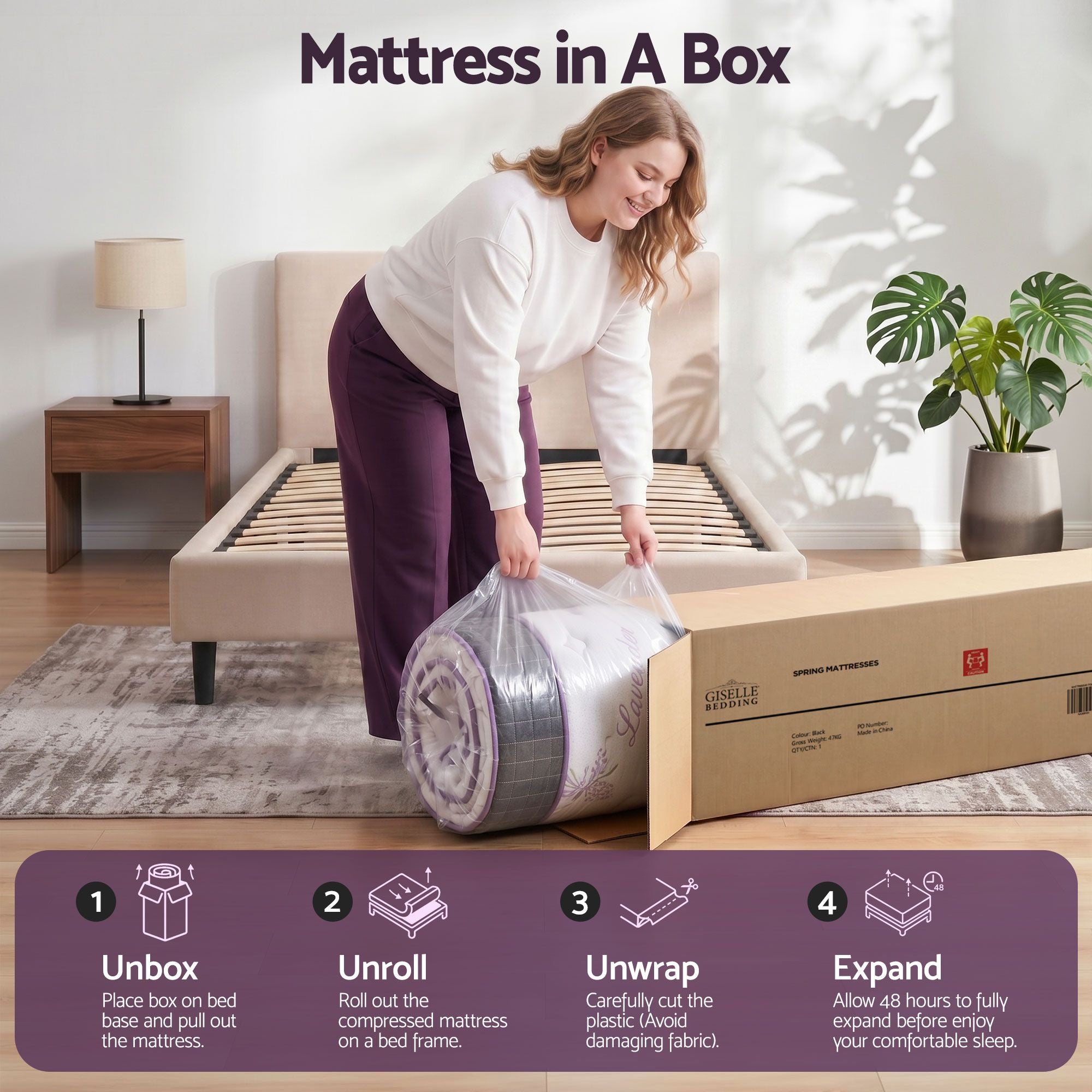 Giselle Single Euro Top Mattress Firm Pocket Spring Edge Support
