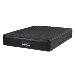 Giselle Bedding Queen Mattress 34cm Euro Top with 5-Zone Pocket Spring Support Black