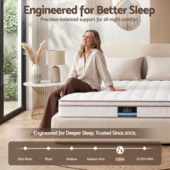 Giselle 20cm Firm Queen Mattress Pocket Spring for Bedroom or Guest Room