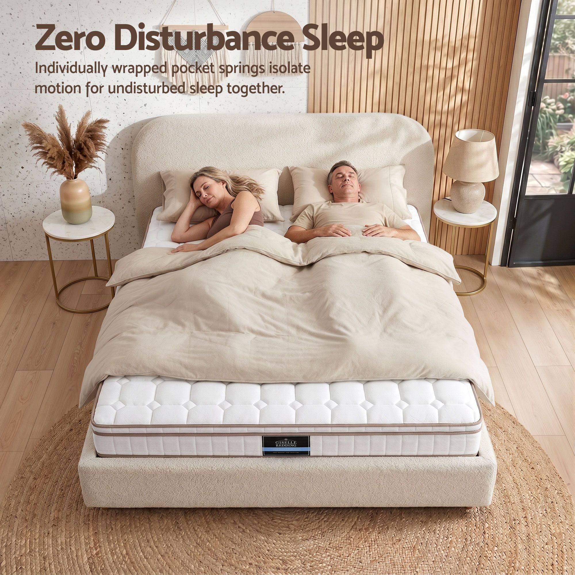 Giselle 20cm Firm Queen Mattress Pocket Spring for Bedroom or Guest Room
