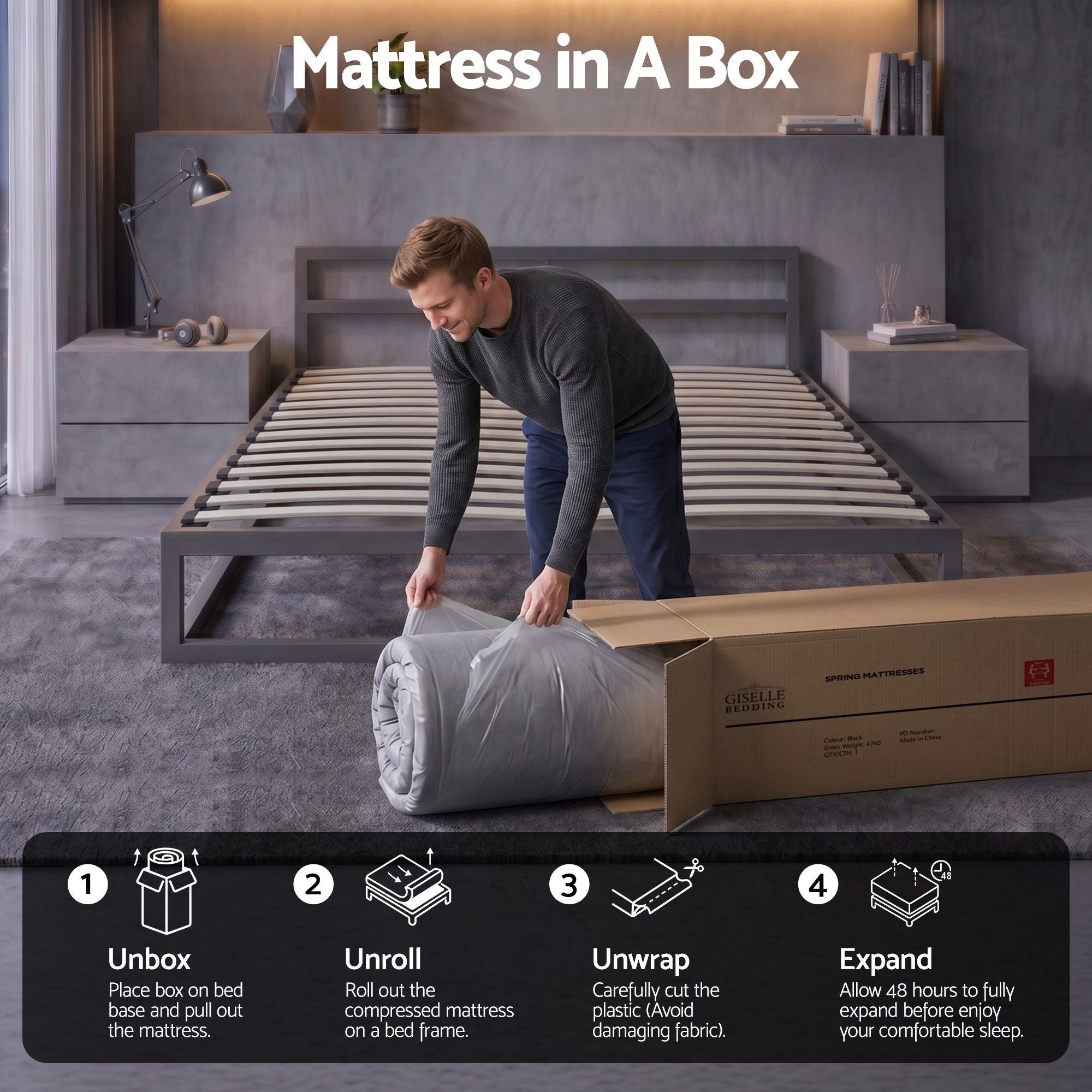 Giselle 30cm Double Mattress with Edge Support and 5-Zone Comfort