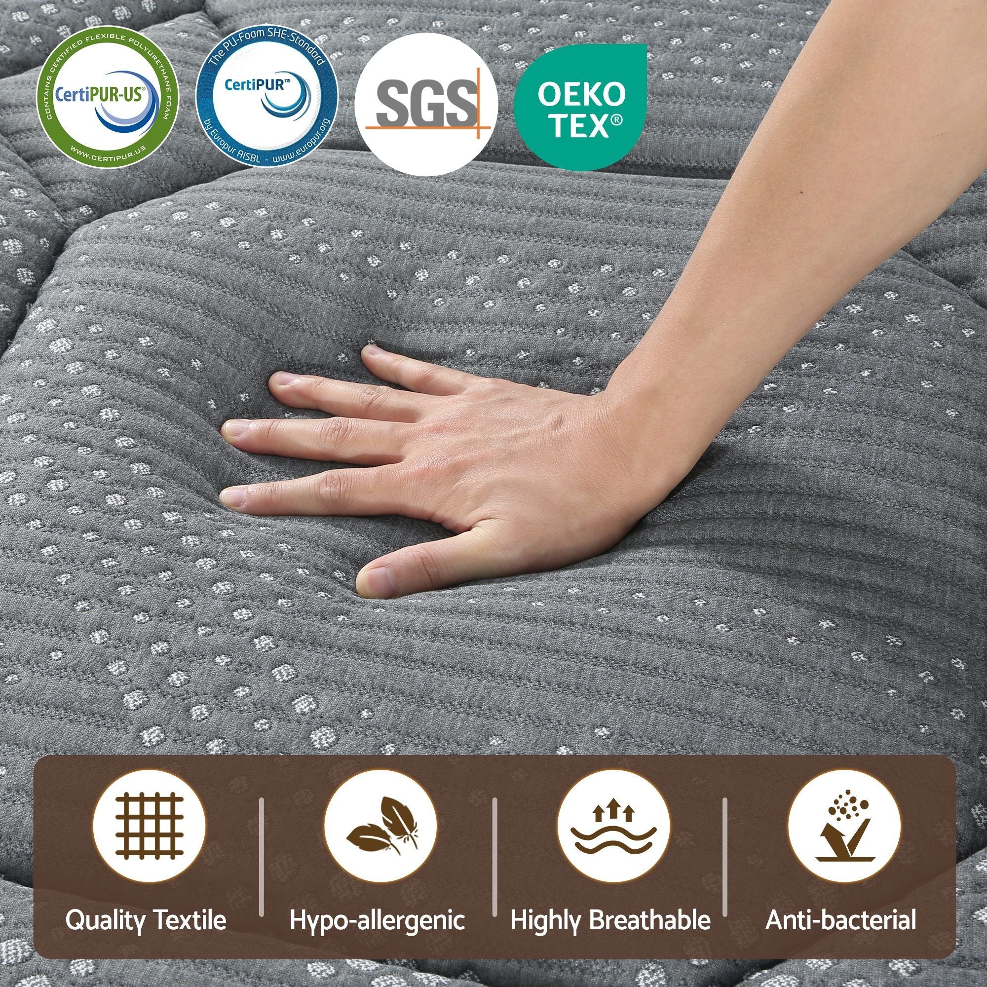 Giselle Mattress 35cm Hybrid Pocket Spring Euro Top King
