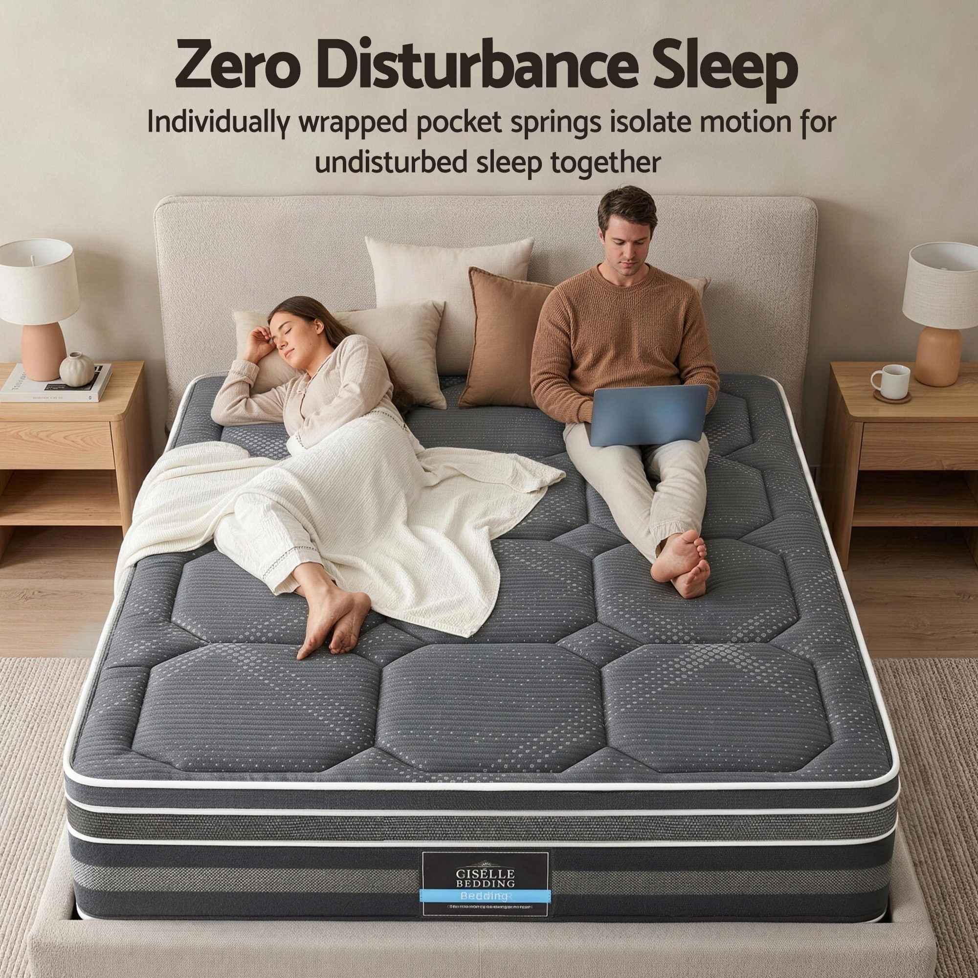 Giselle Mattress 35cm Hybrid Pocket Spring Euro Top King