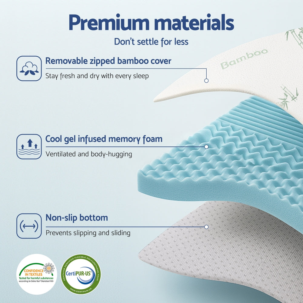 Giselle Bedding 5cm Memory Foam Mattress Topper 7-Zone King Single