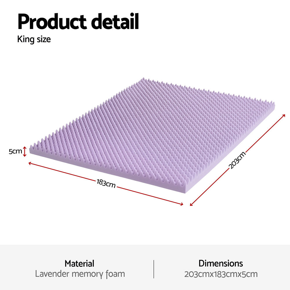 Giselle Bedding 5cm Memory Foam Mattress Topper Free Delivery