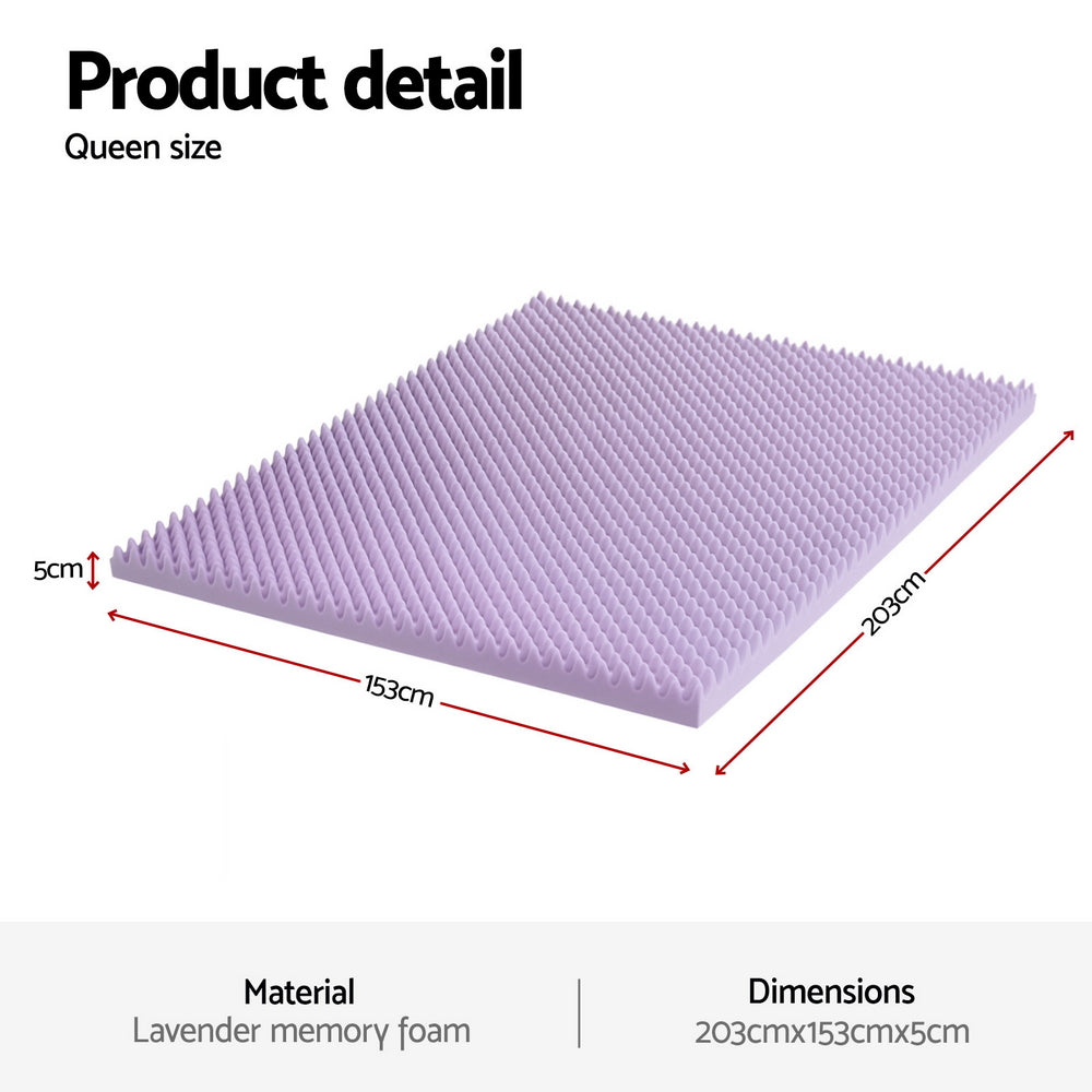 Giselle Bedding 5cm Memory Foam Mattress Topper Free Delivery