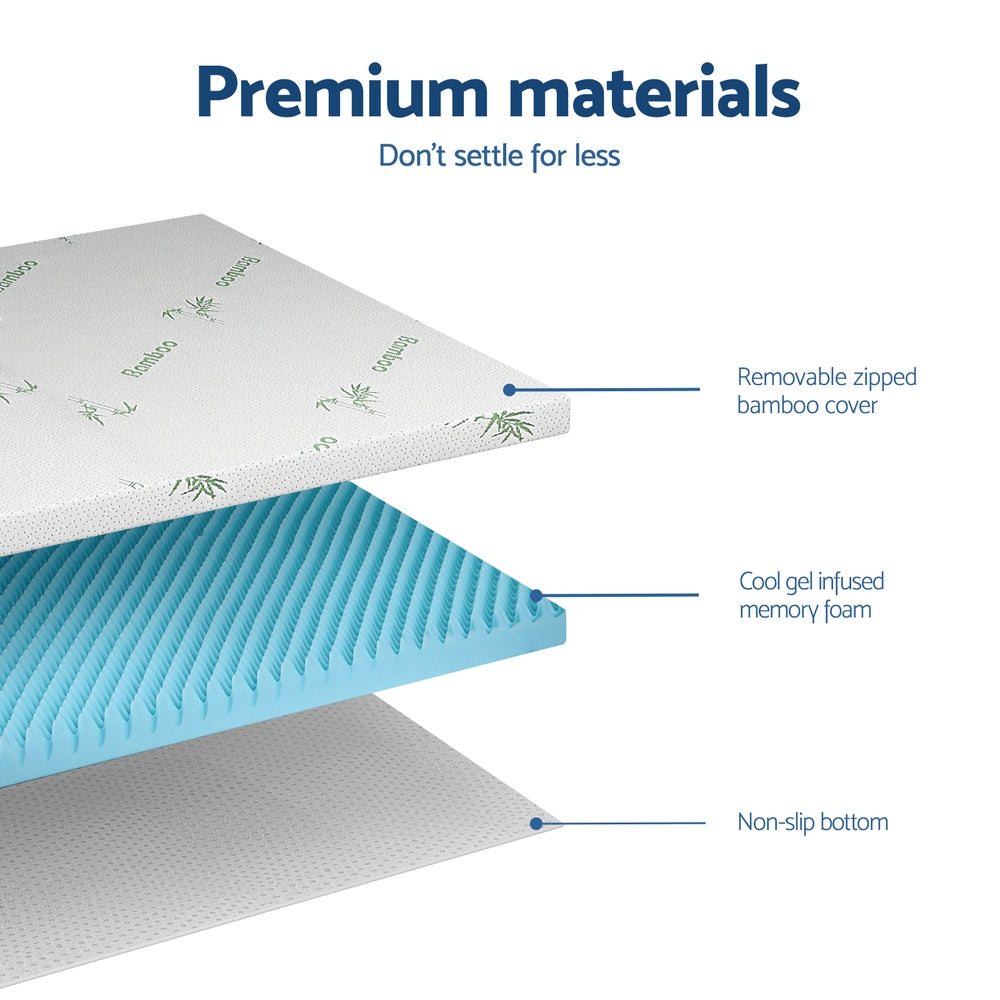 Giselle Bedding 8cm Memory Foam Mattress Topper Free Delivery